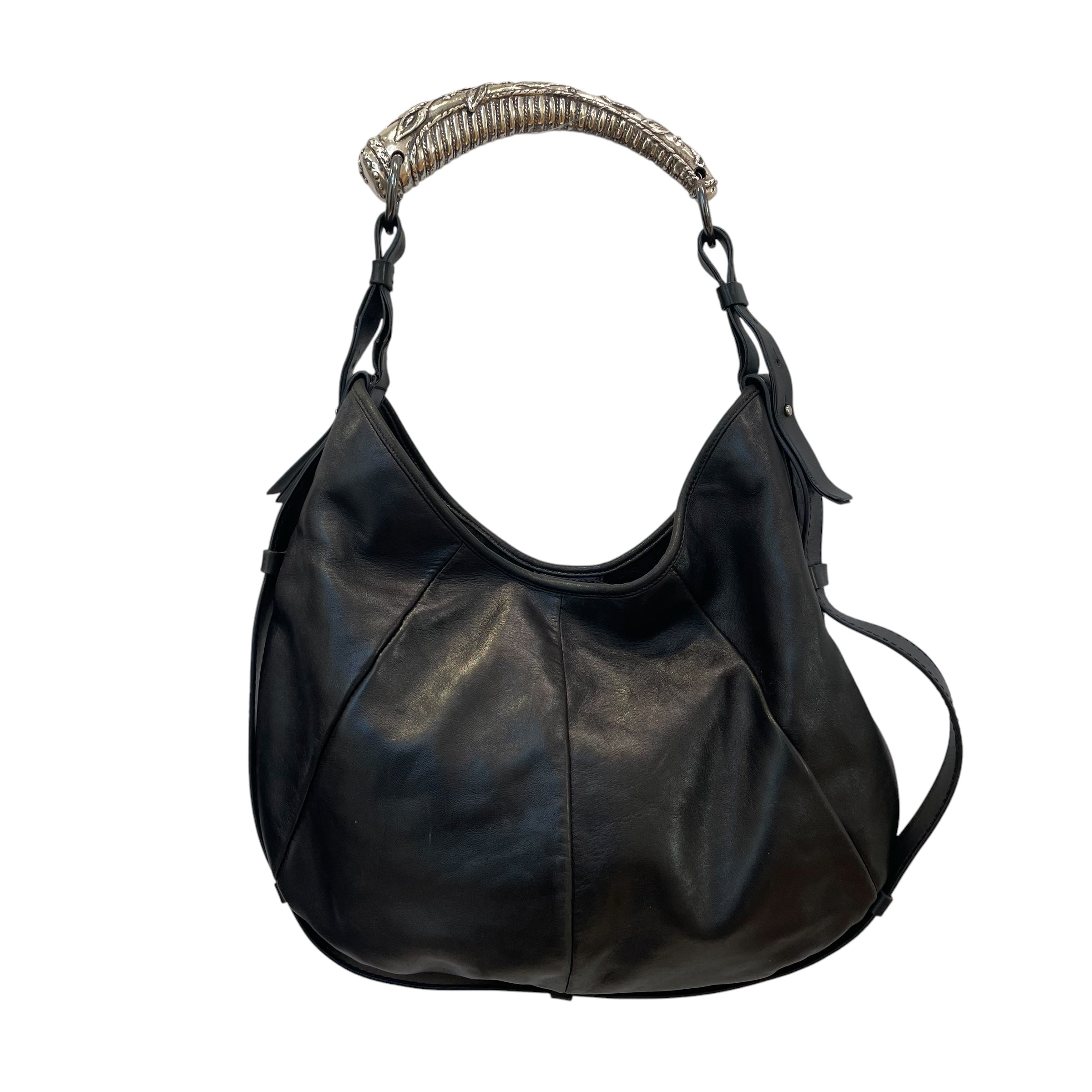 YVES SAINT LAURENT/Hand Bag/Leather/BLK/VINTAGE Y2K MOMBASA view 1