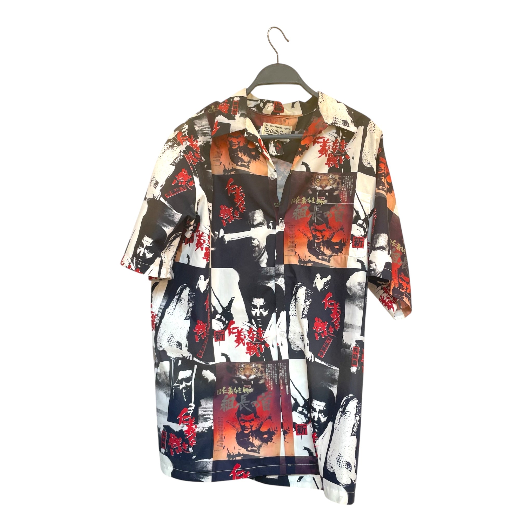 THE GUITY PARTIES/Hawaiian Shirt/L/Rayon/MLT/All Over Print/ASIAN TEXT ALL OVER view 1