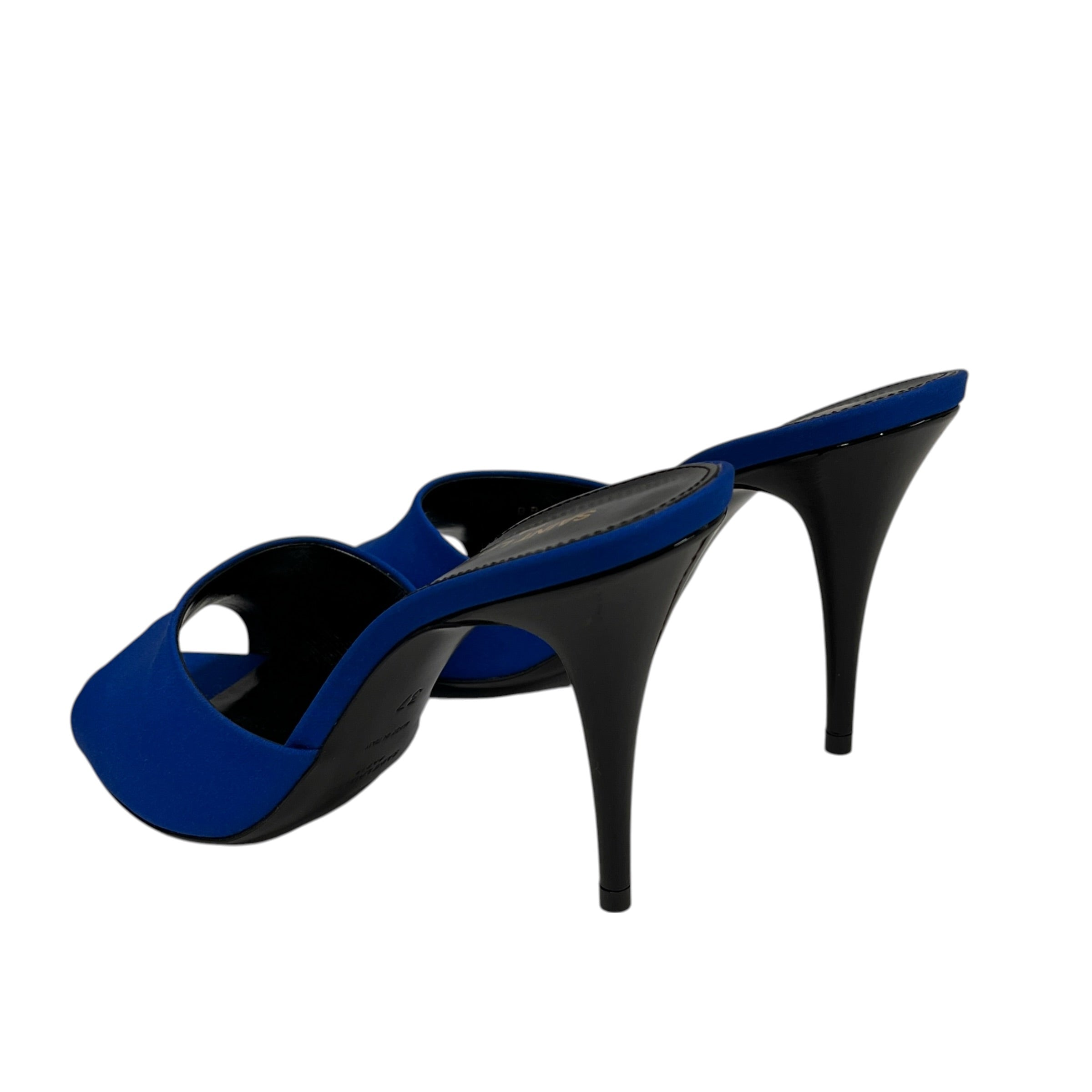 SAINT LAURENT/Heels/US 6/Silk/BLU/CREPE DE CHINE SANDAL HEEL view 2