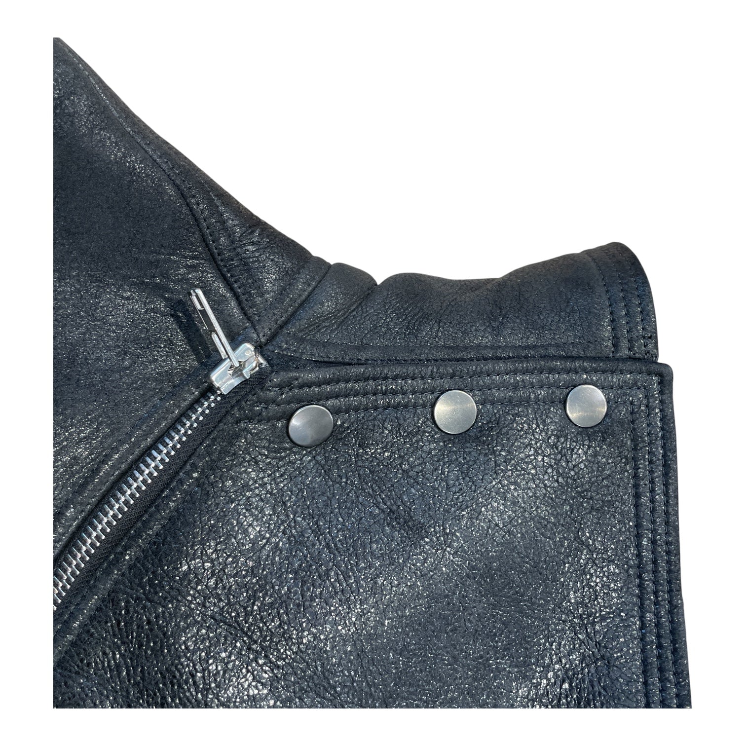 Rick Owens/Leather Jkt/S/Leather/BLK/LAMB LEATHER / ASYMETRIC ZIP view 4