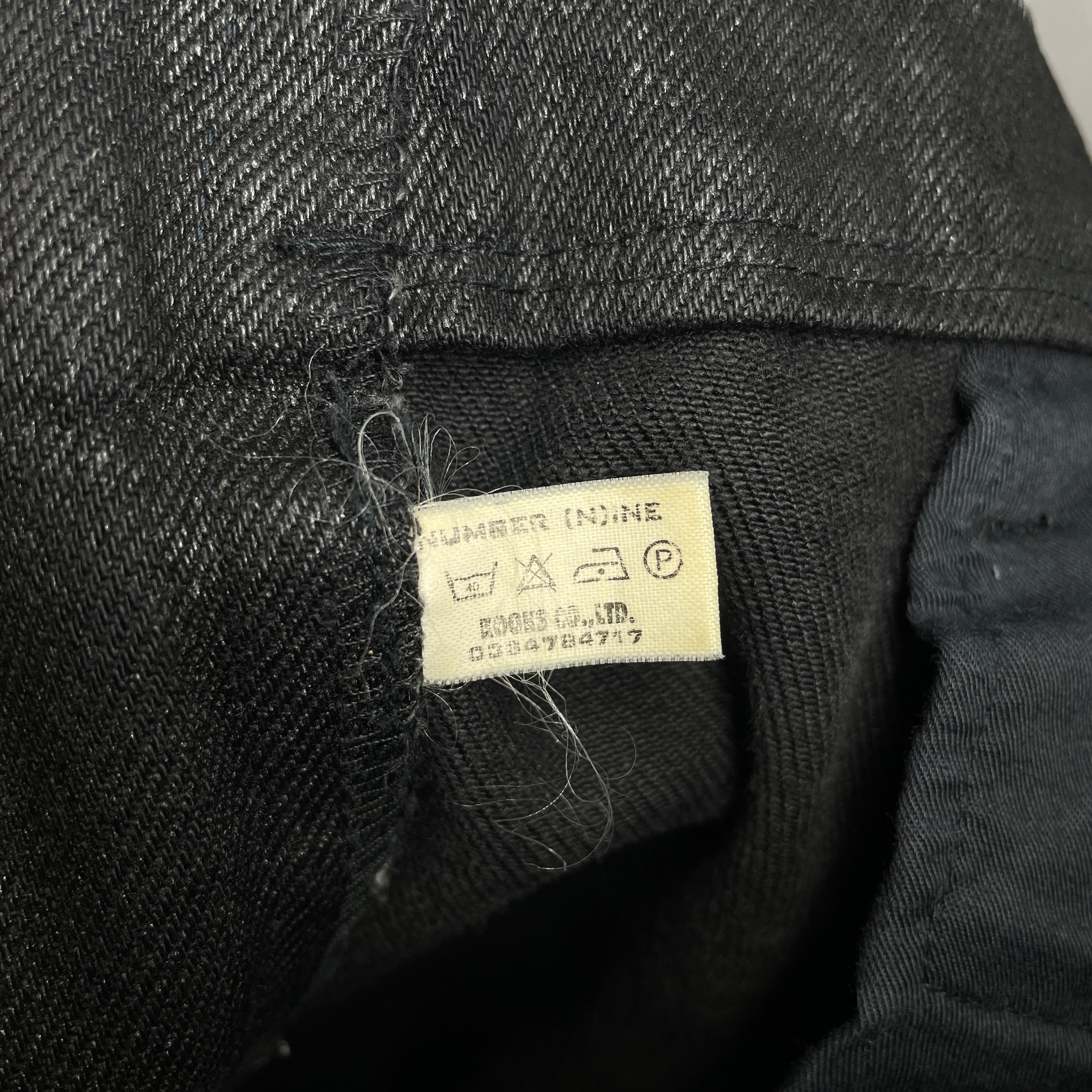 NUMBER (N)INE/Pants/0/Denim/BLK/1999 FRONT ZIP SKINNY JEANS view 4