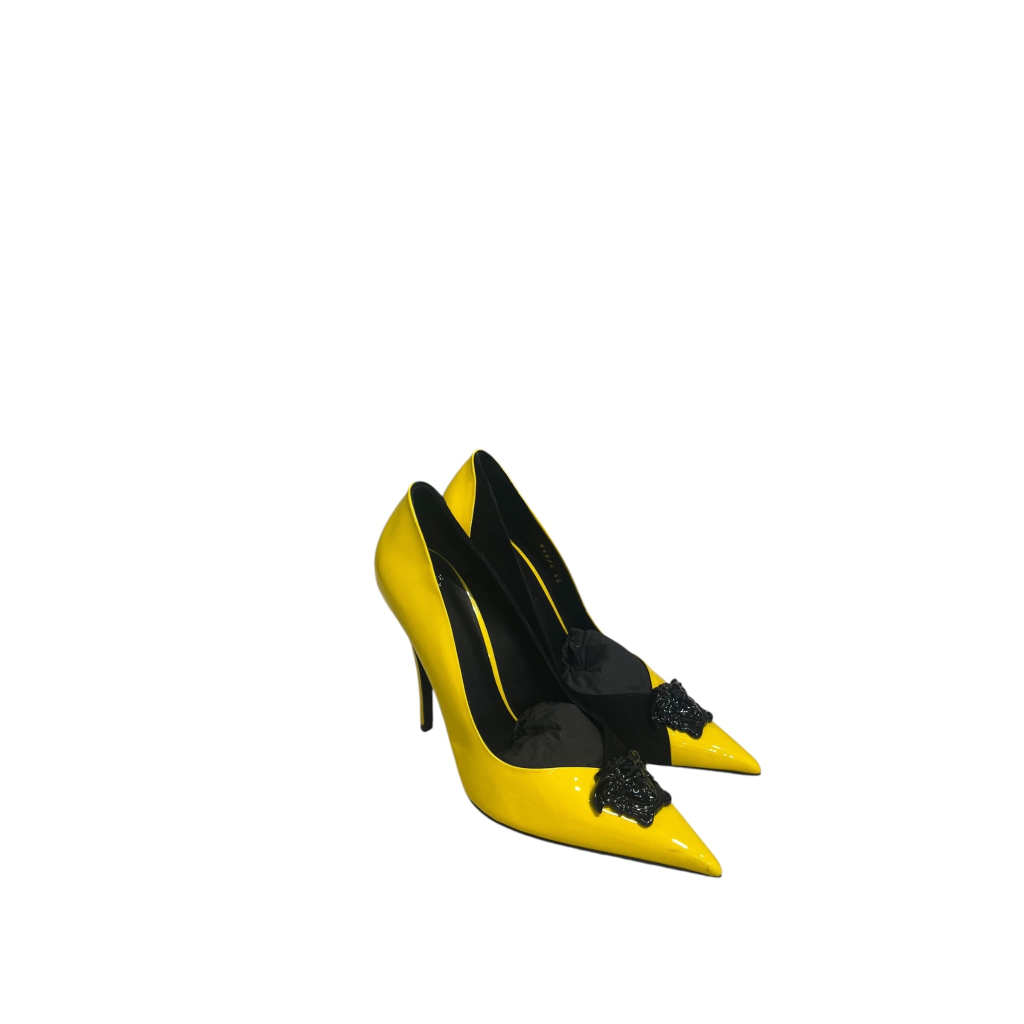 VERSACE/Heels/EU 40/Leather/YEL/Patent/LA MEDUSA BLK POINT TOE view 1