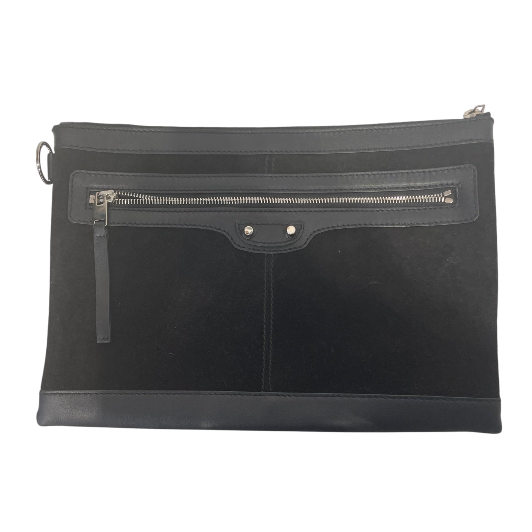 BALENCIAGA/Pouch/Suede/BLK/CITY CLIP CLUTCH view 1
