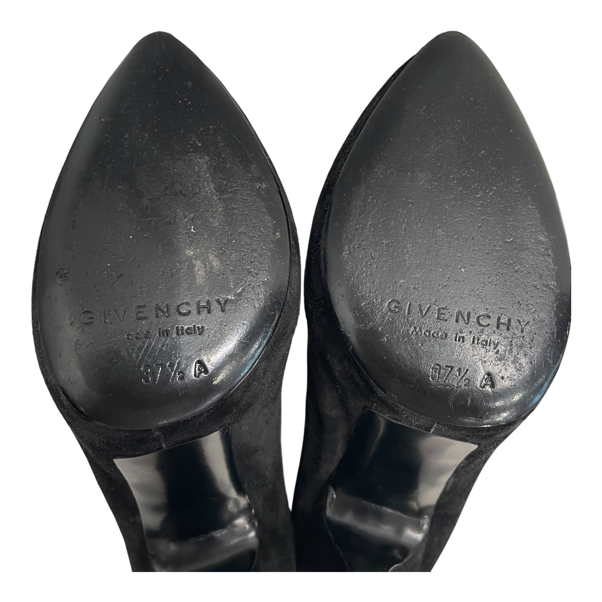 GIVENCHY/Heels/EU 37.5/Suede/BLK/BACK ZIP ANKLE STRAP view 5
