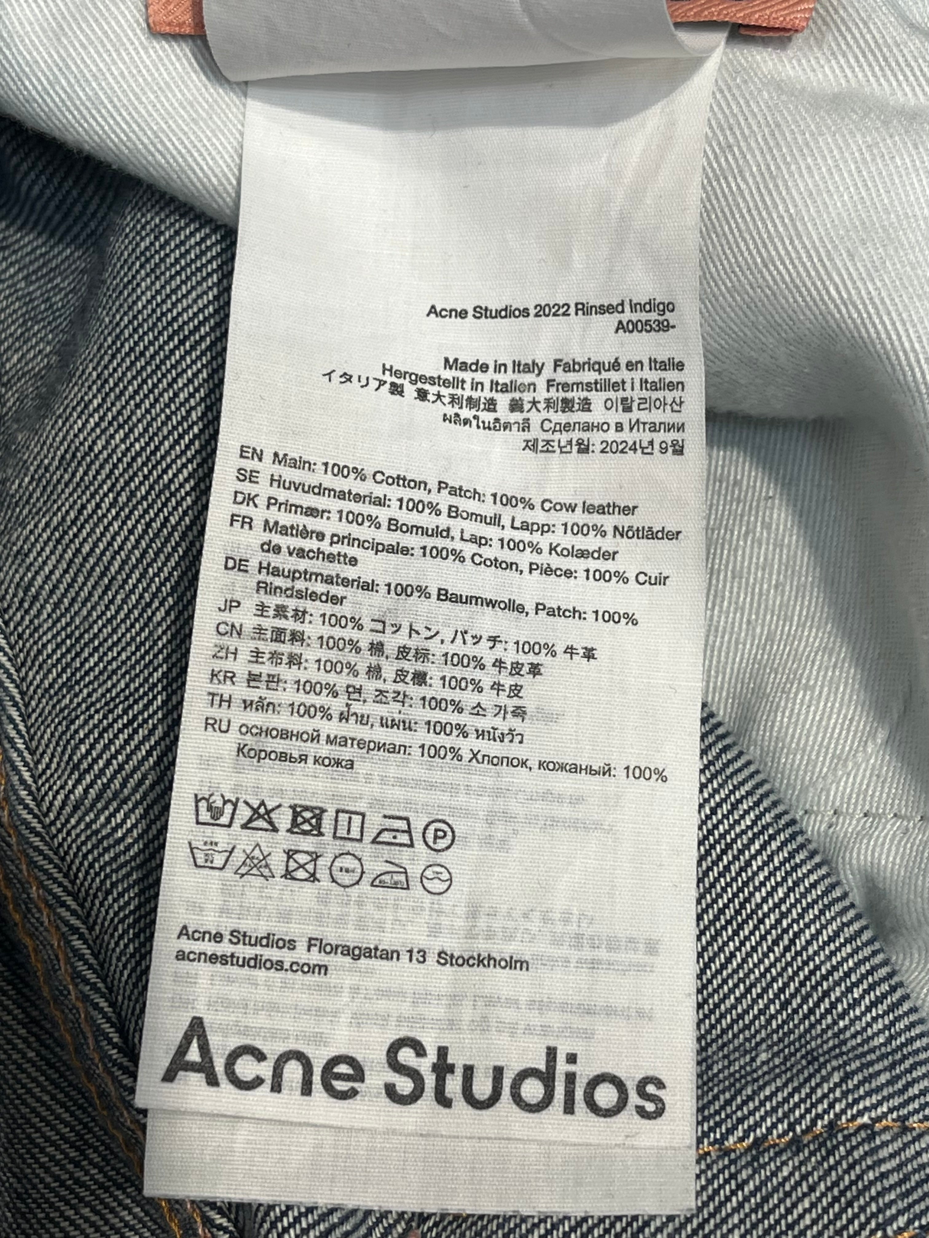 Acne Studios/Straight Pants/S/Cotton/BLU/1981RINSED INDIGO 5POCKETDENIM view 4