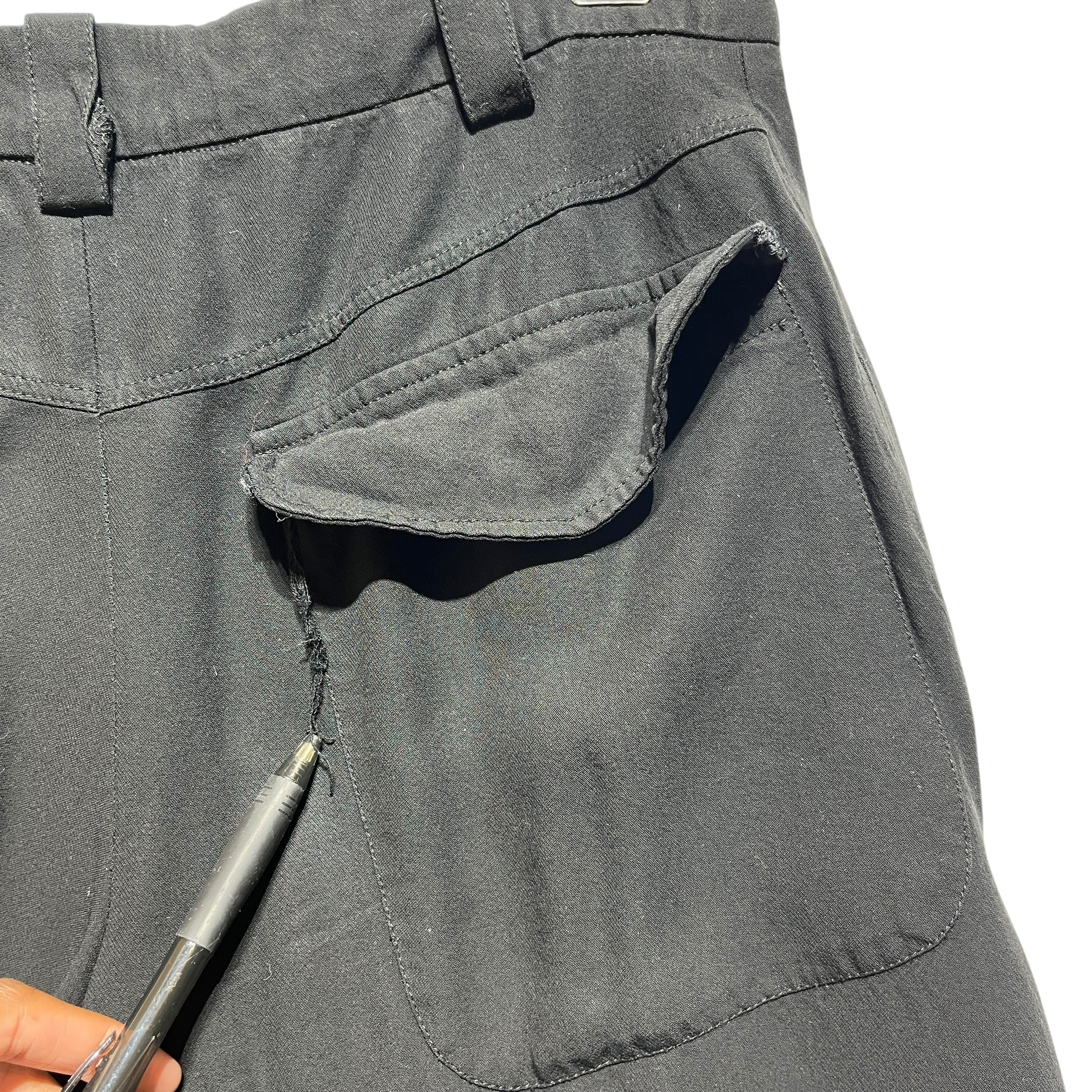 ANN DEMEULEMEESTER/Straight Pants/36/Cotton/BLK/Straight Leg Trousers view 7