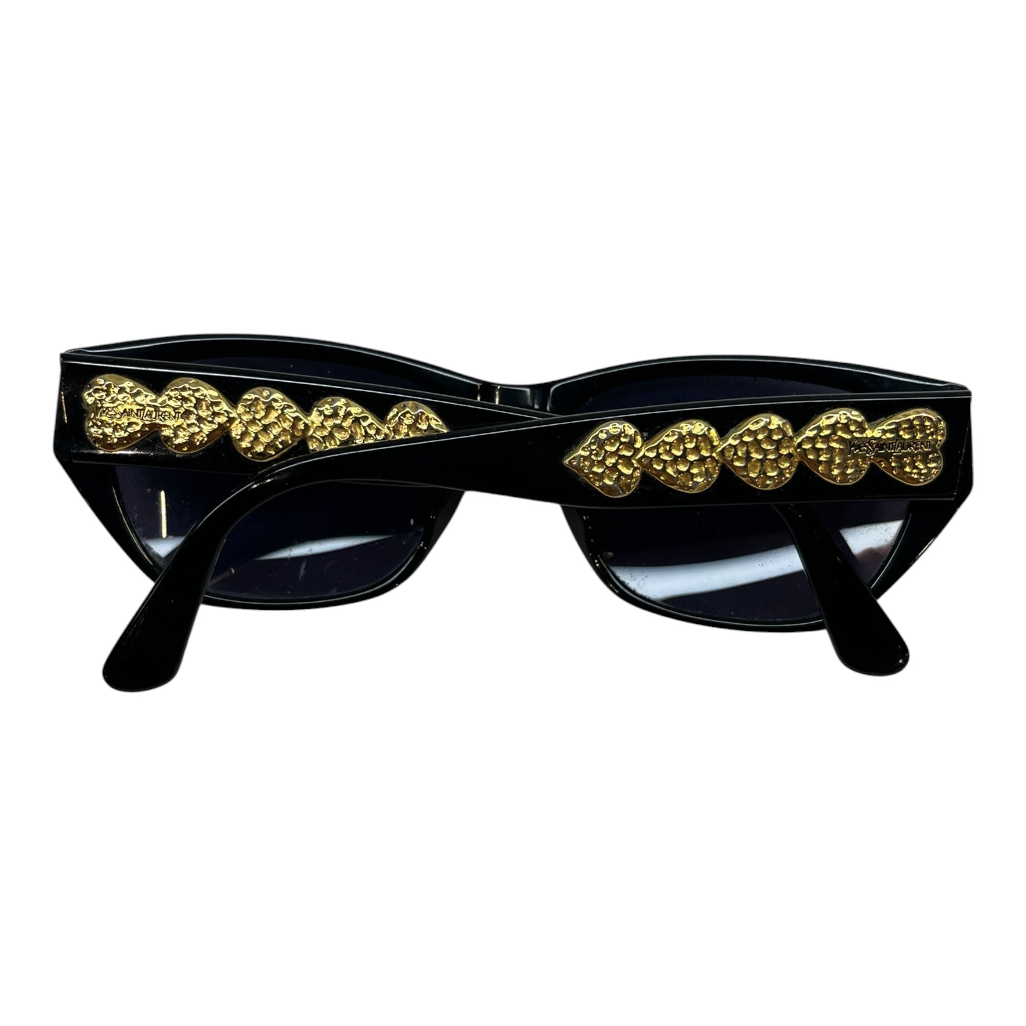 YVES SAINT LAURENT/Sunglasses/Plastic/BLK/GOLD HEARTS ON SIDE view 2