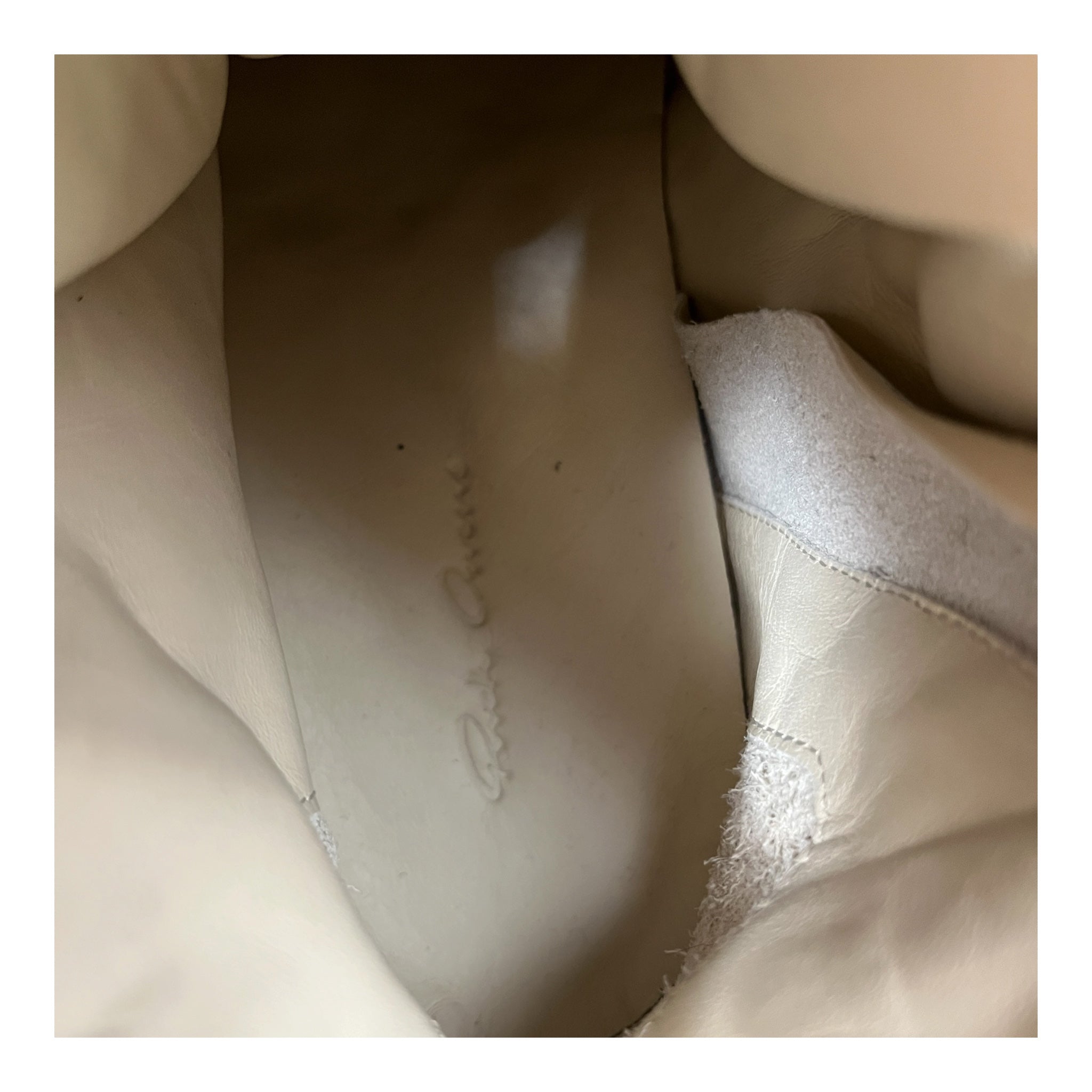 Rick Owens/Hi-Sneakers/US 8/Leather/WHT/Pirarucu Geobasket Rust view 3