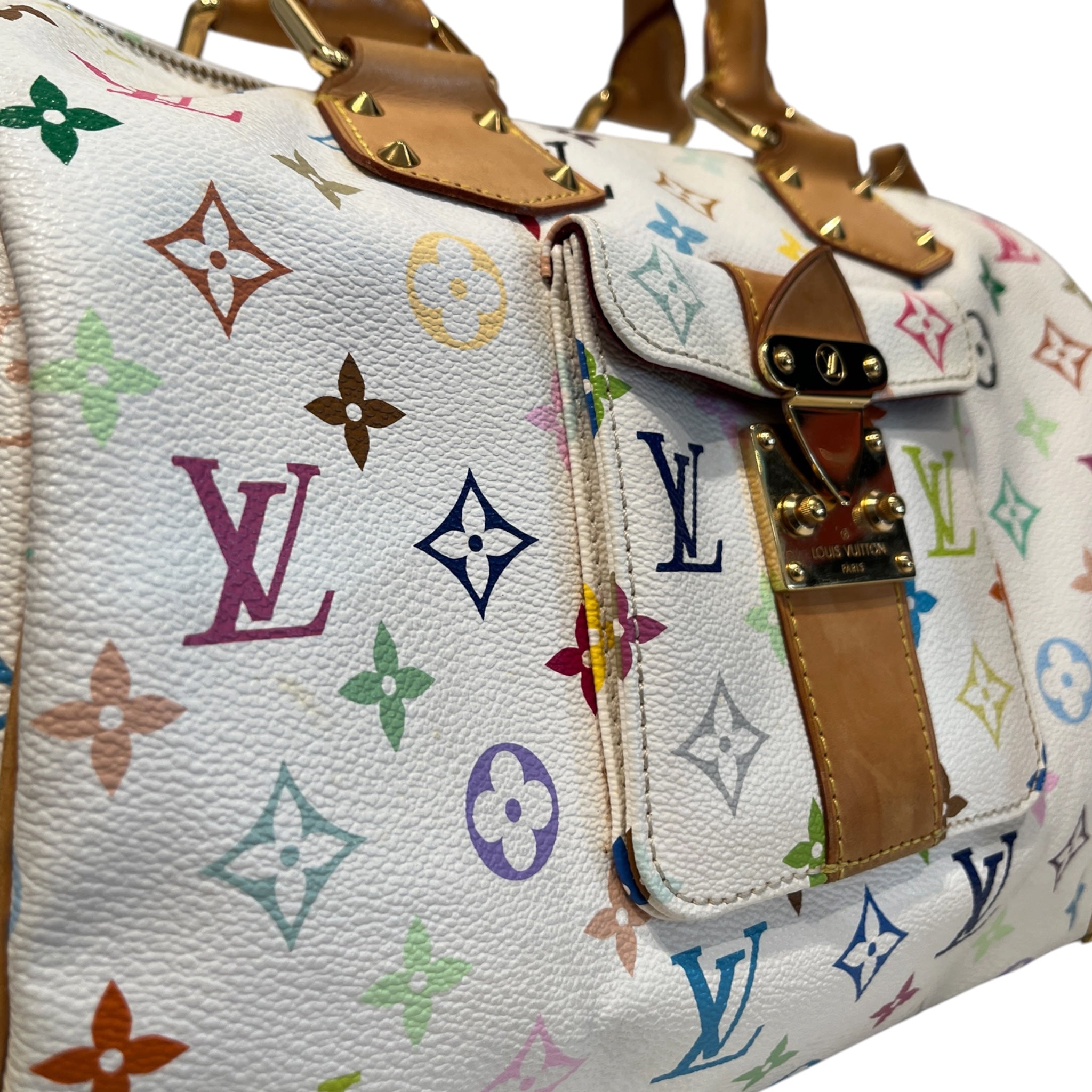 LOUIS VUITTON/Hand Bag/Monogram/Leather/WHT/multi color speedy 30 view 7