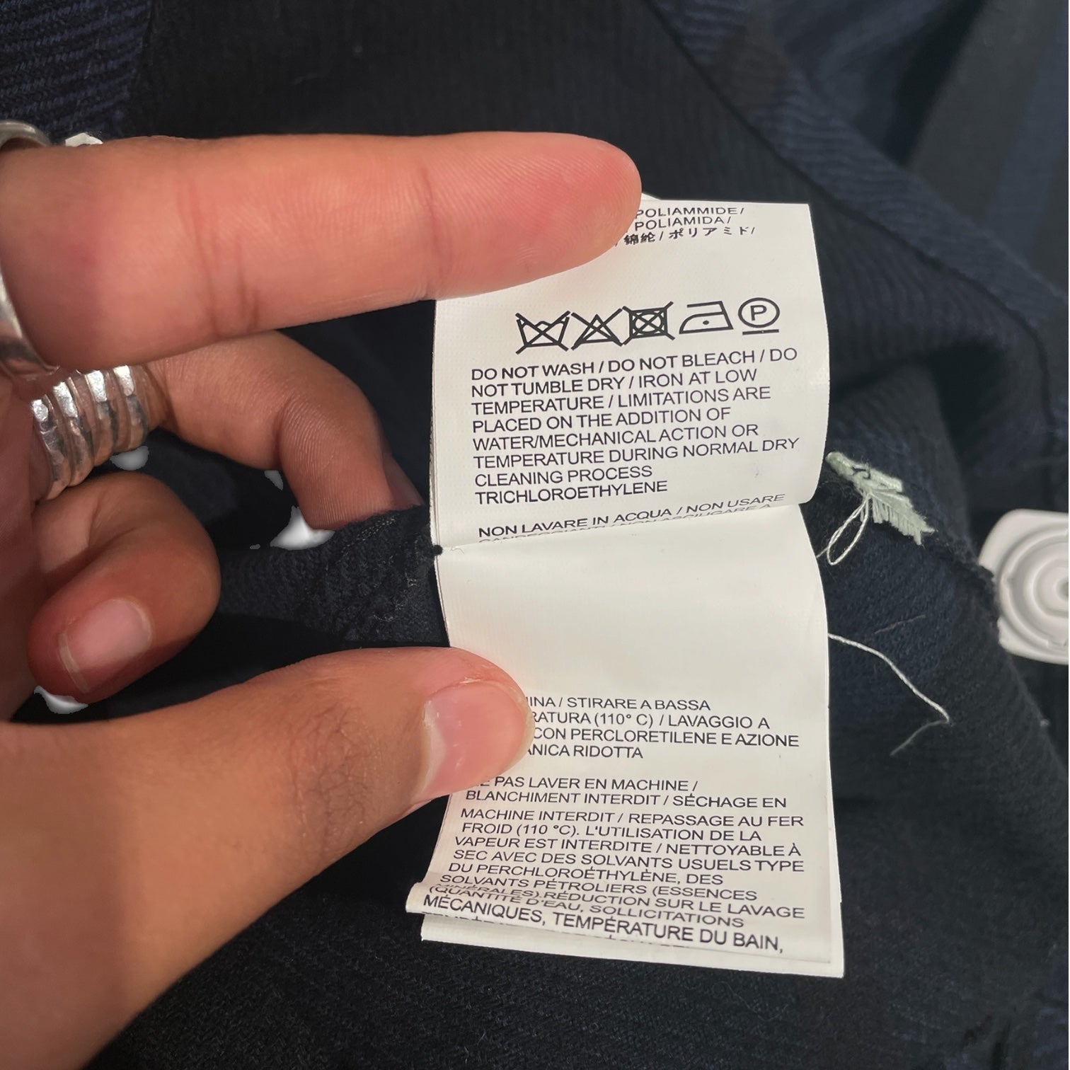 OFF-WHITE/Flannel Shirt/S/Cotton/NVY/Plaid/Off White Bead Tassels view 4