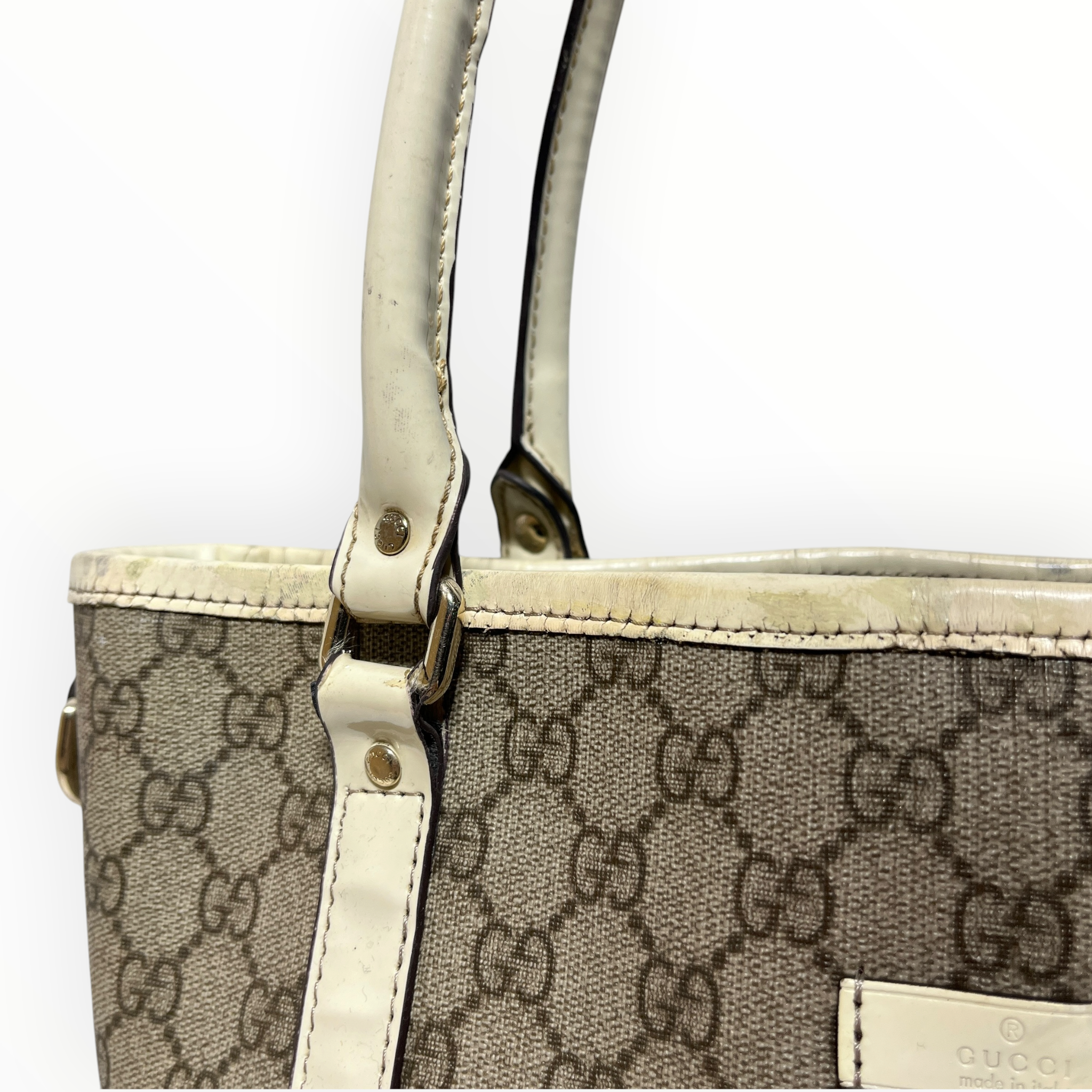 GUCCI/Tote Bag/Monogram/Leather/BEG/gg supreme joy tote view 10