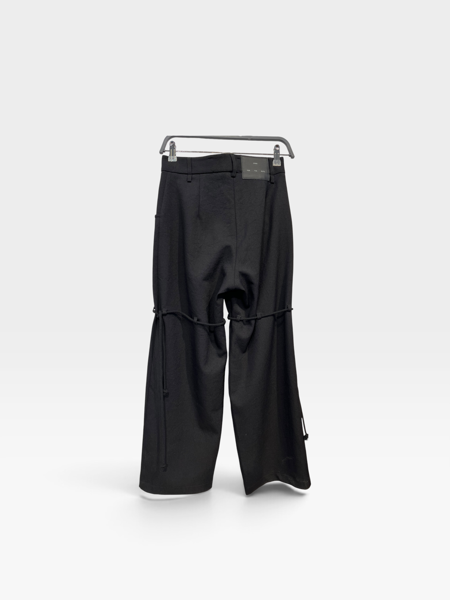 SONG FOR THE MUTE/Straight Pants/34/Cotton/BLK/23.2 pants w rope view 2