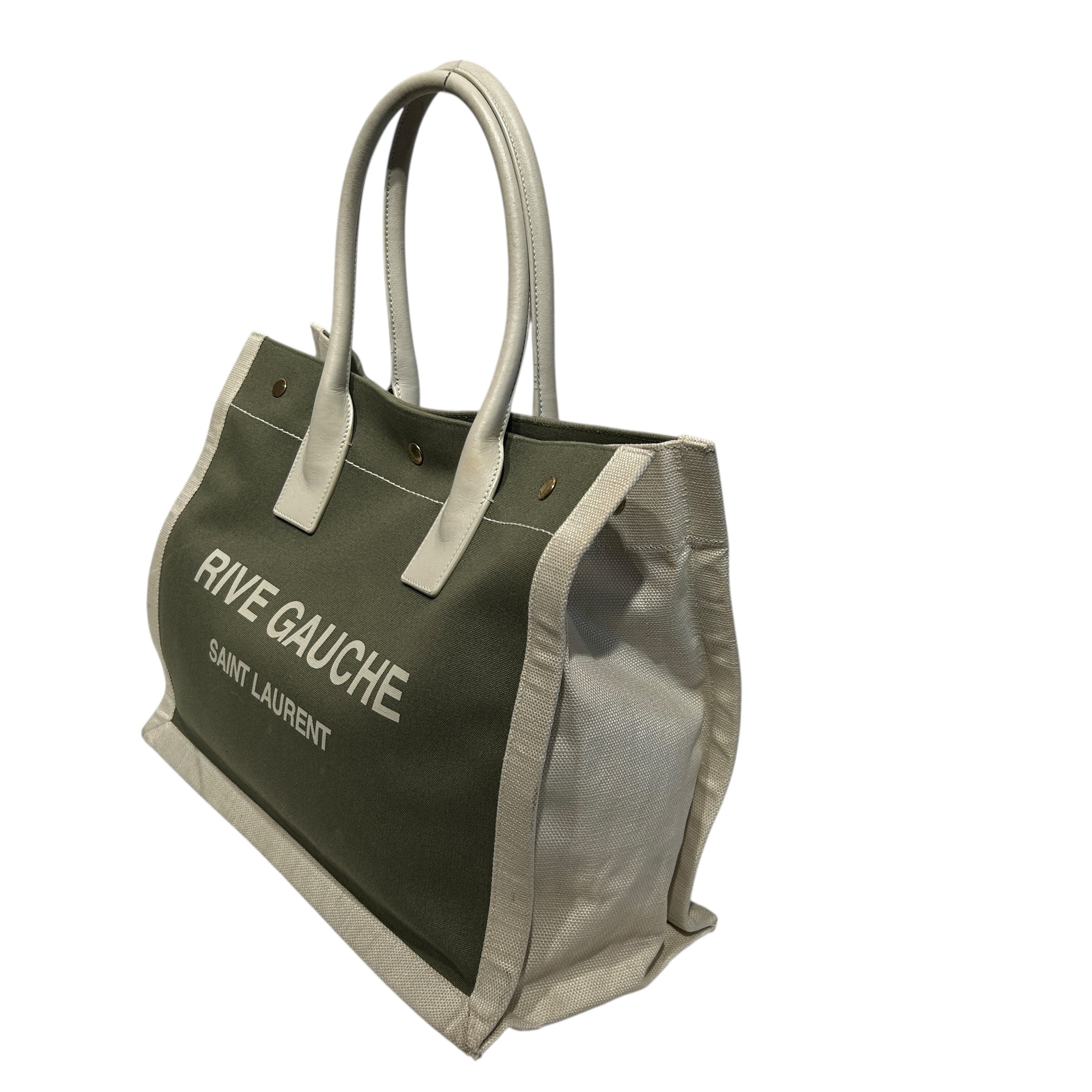 SAINT LAURENT/Tote Bag/Cotton/GRN/Rive Gauche Tote Bag view 6