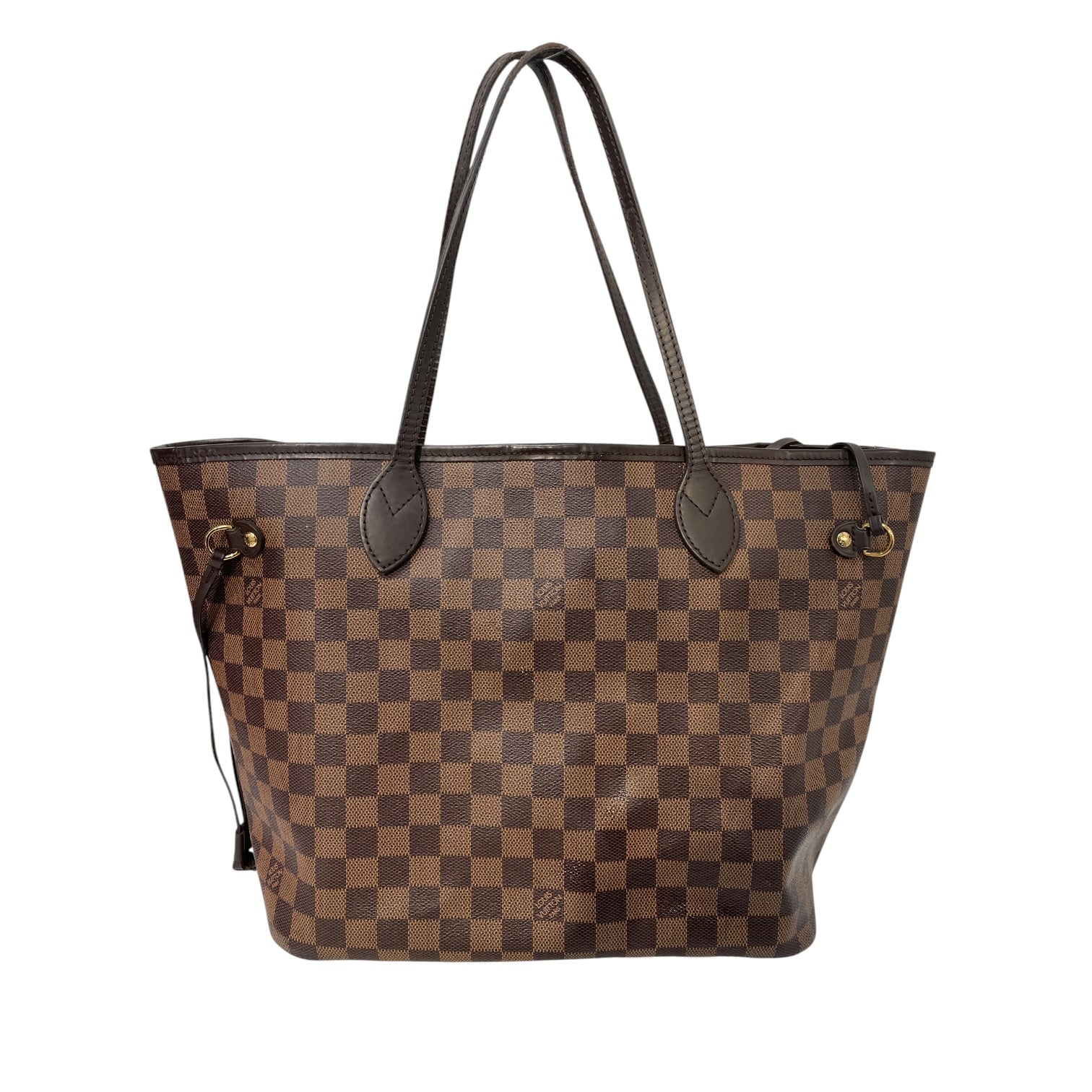 LOUIS VUITTON/Tote Bag/Monogram/Leather/BRW/DAMIER EBENE NEVERFULL MM view 1