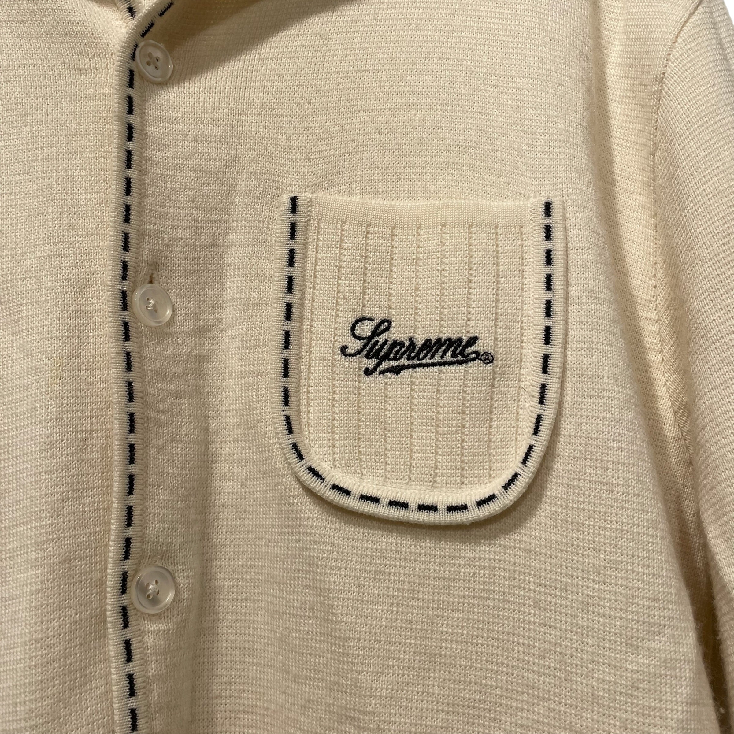 Supreme/Cardigan/M/CRM/BLACK STICH view 4