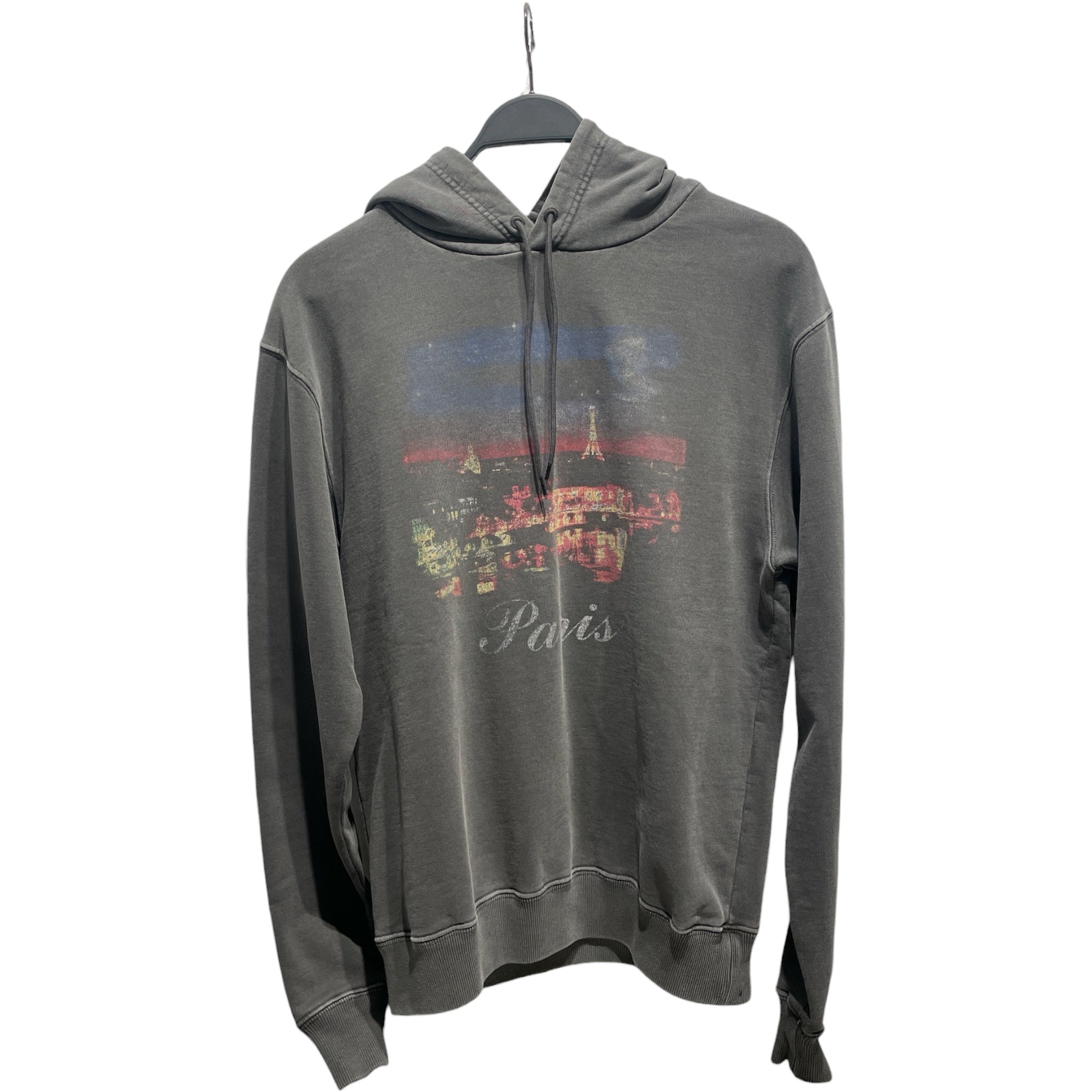 BALENCIAGA/Hoodie/S/Graphic/Cotton/GRY/AW17 Paris hoodie view 1