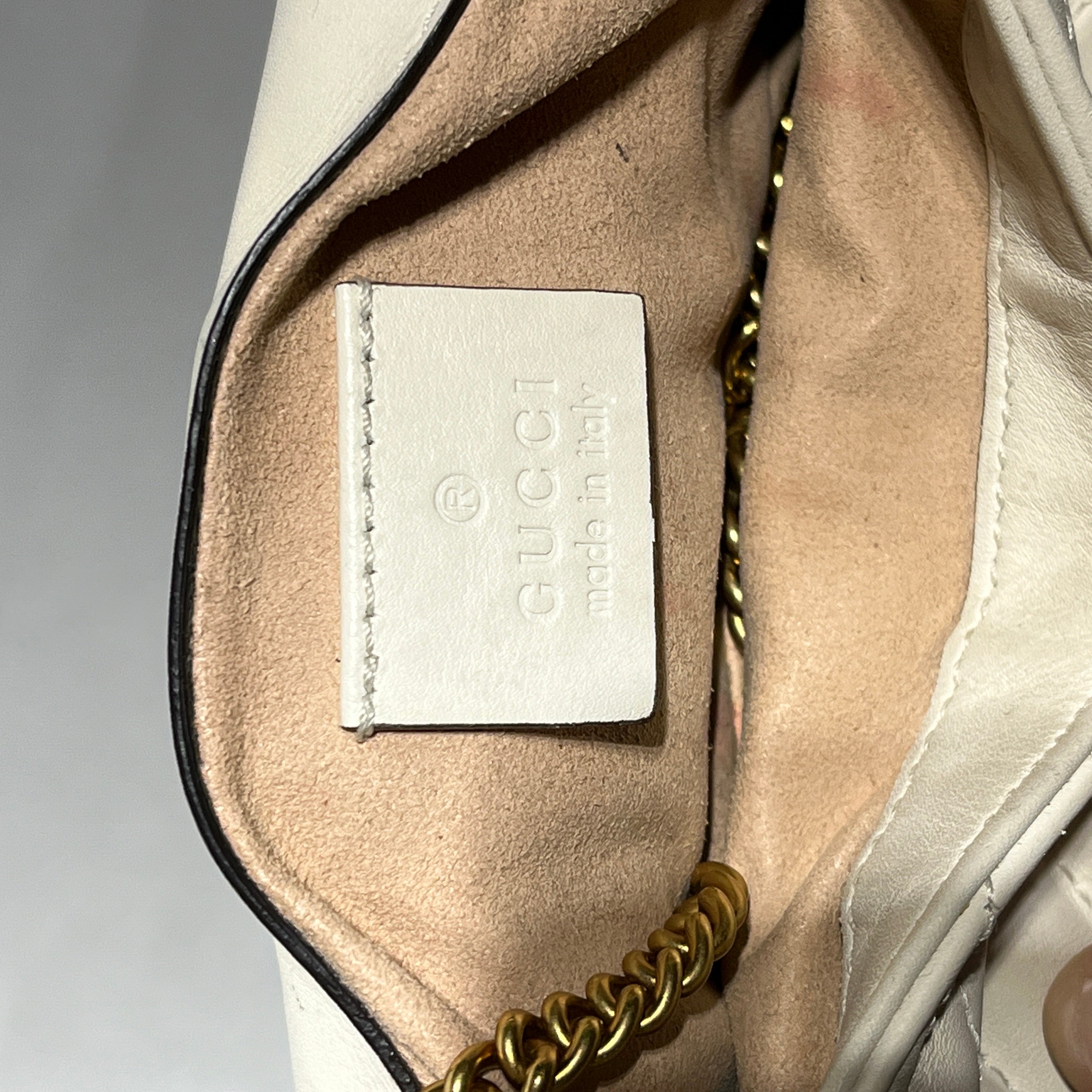 GUCCI/Cross Body Bag/Leather/WHT/MARMOT MINI view 4