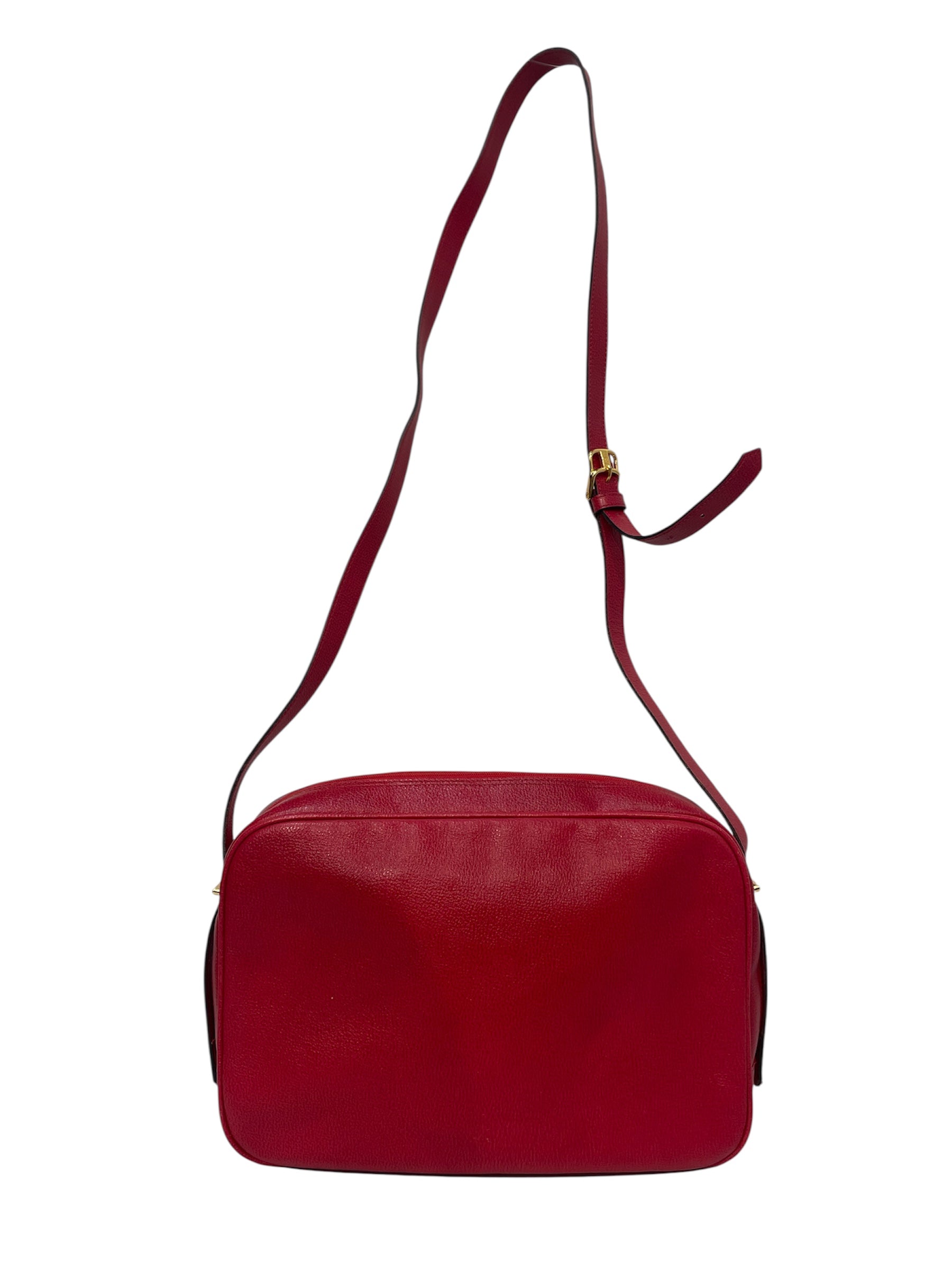 YVES SAINT LAURENT/Bag/Leather/RED/Red leather camera bag view 2