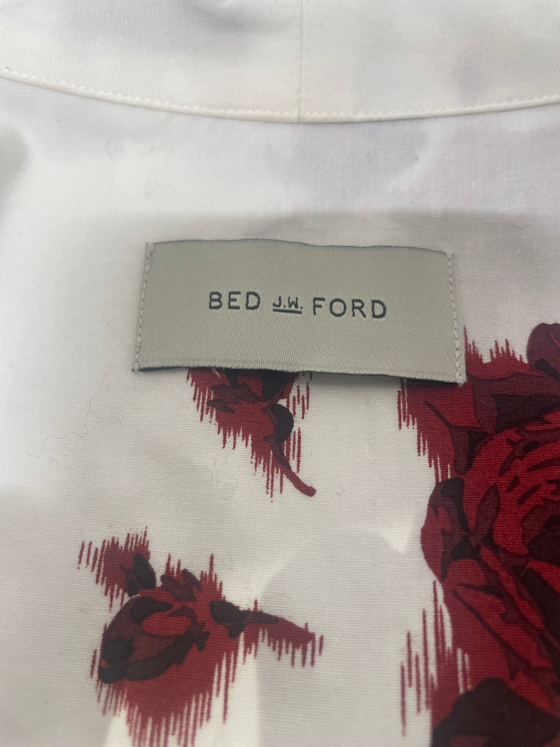 BED J.W. FORD/SS Shirt/XXS/Nylon/WHT/Floral Pattern/ – 2nd STREET USA