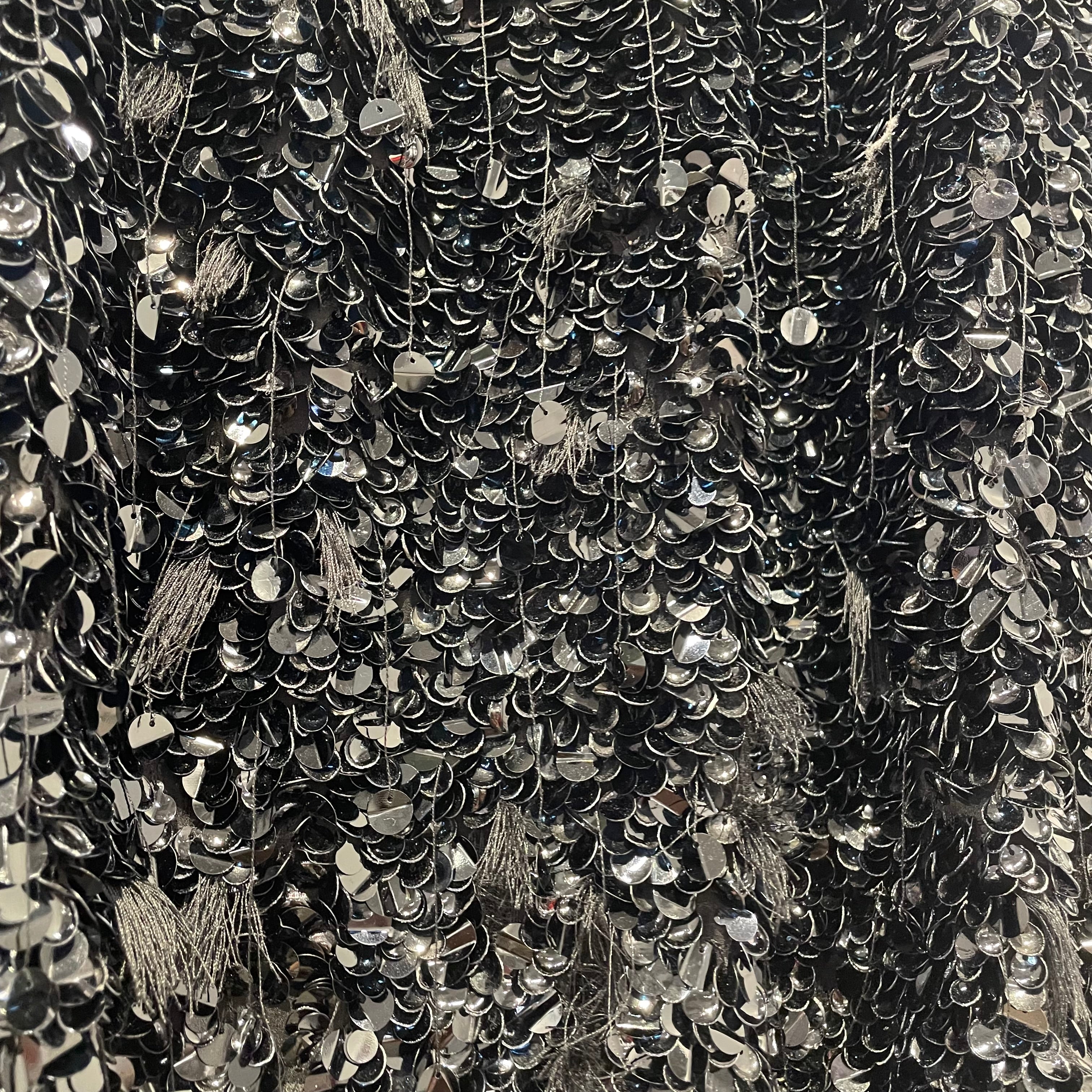 BALENCIAGA/Bottoms/34/Polyester/BLK/destroyed sequin pants view 5