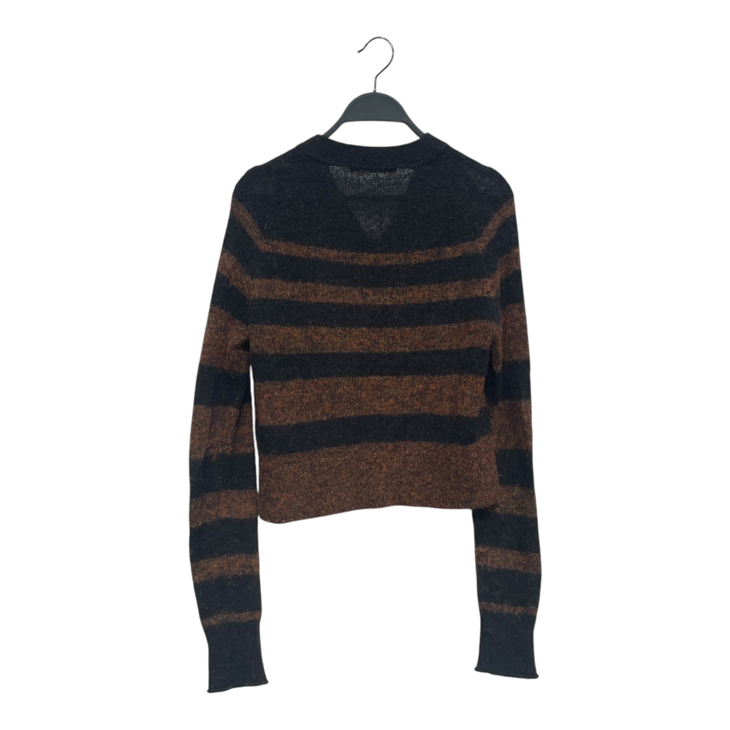 Acne Studios/Cardigan/S/Stripe/Mohair/BLK/orange cropped view 2