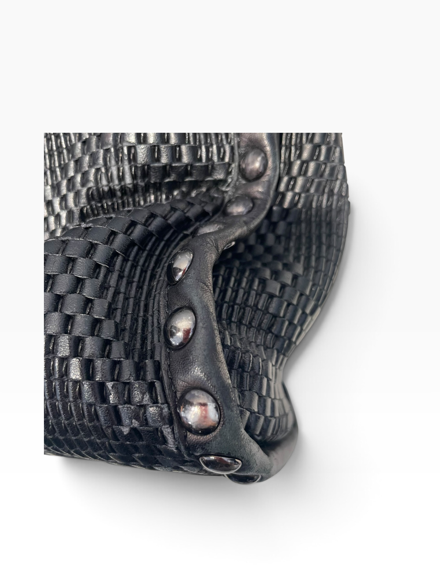 DIANE von FURSTENBERG/Cross Body Bag/Leather/BLK/wooven studded view 7