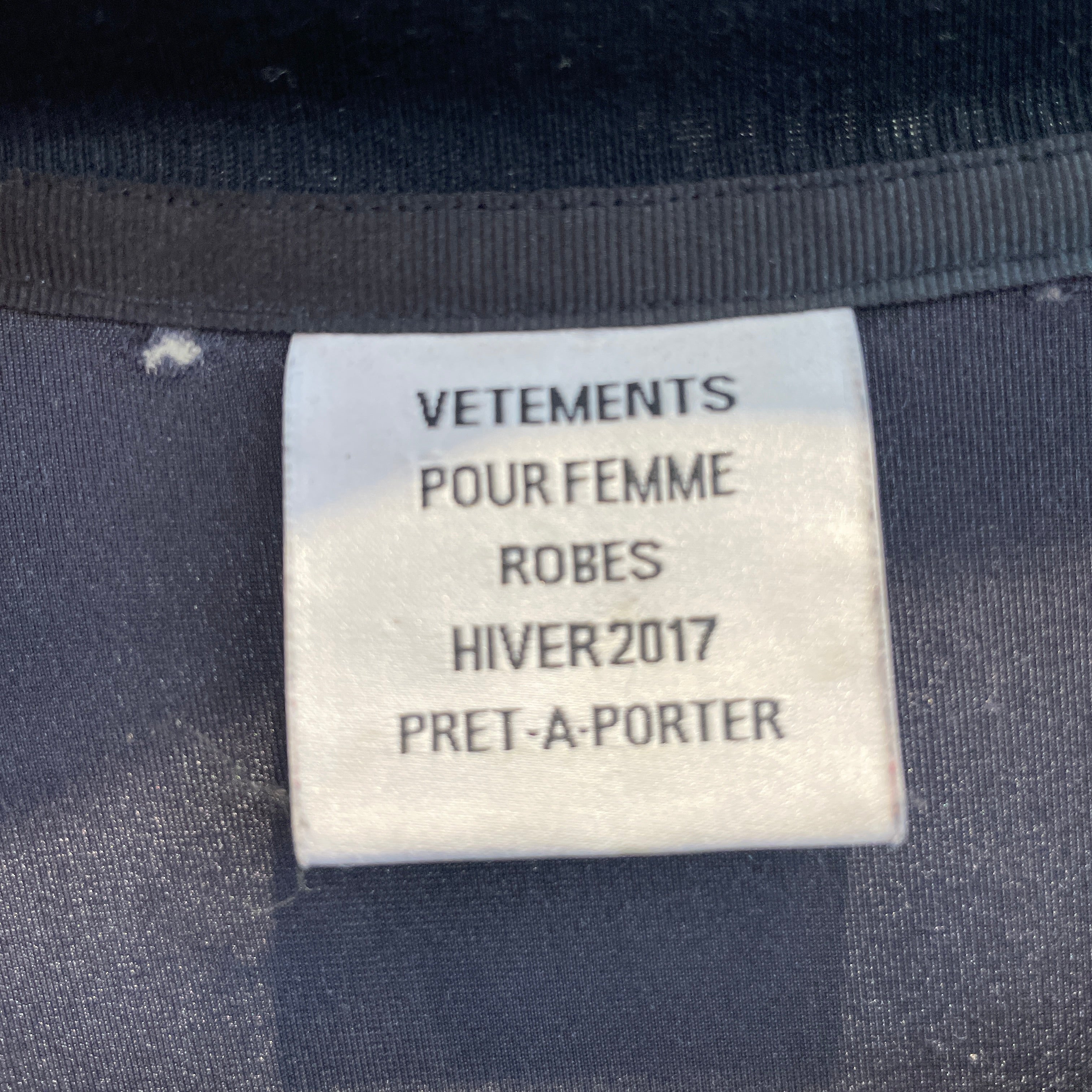 VETEMENTS/LS Dress/XS/Velour/BLK/GOTHIC view 4
