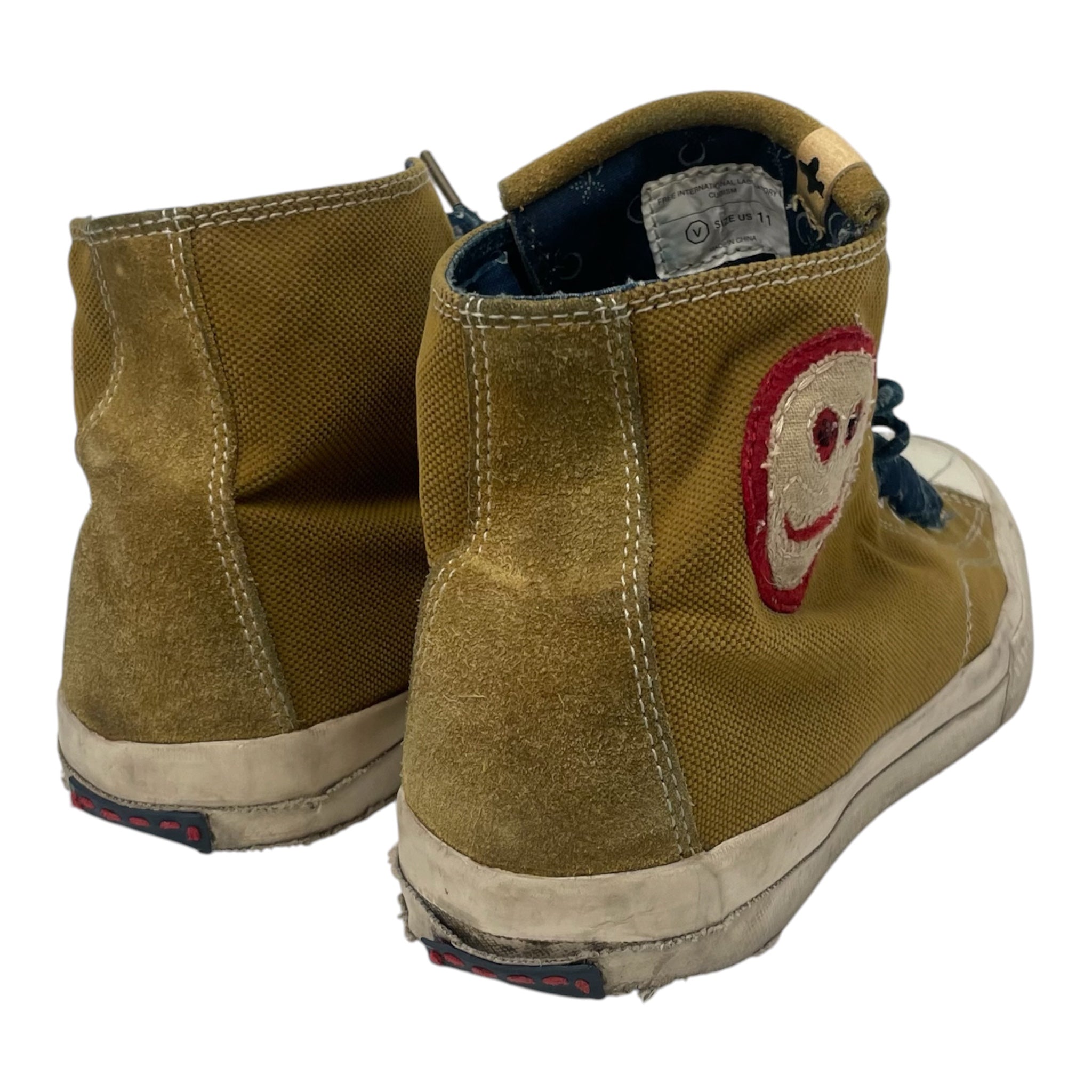 visvim/Hi-Sneakers/US 11/Cotton/KHK/SMILEY FACE view 2
