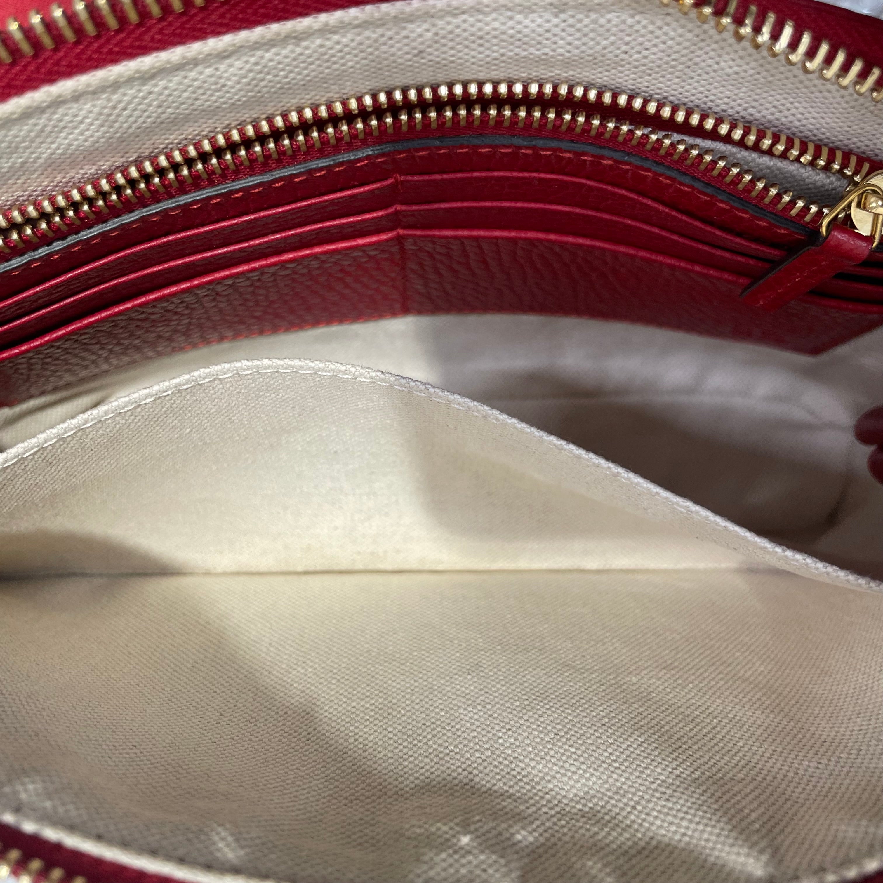 GUCCI/Pouch/Leather/RED/DOUBLE G W BOTTOM HANDLE view 8
