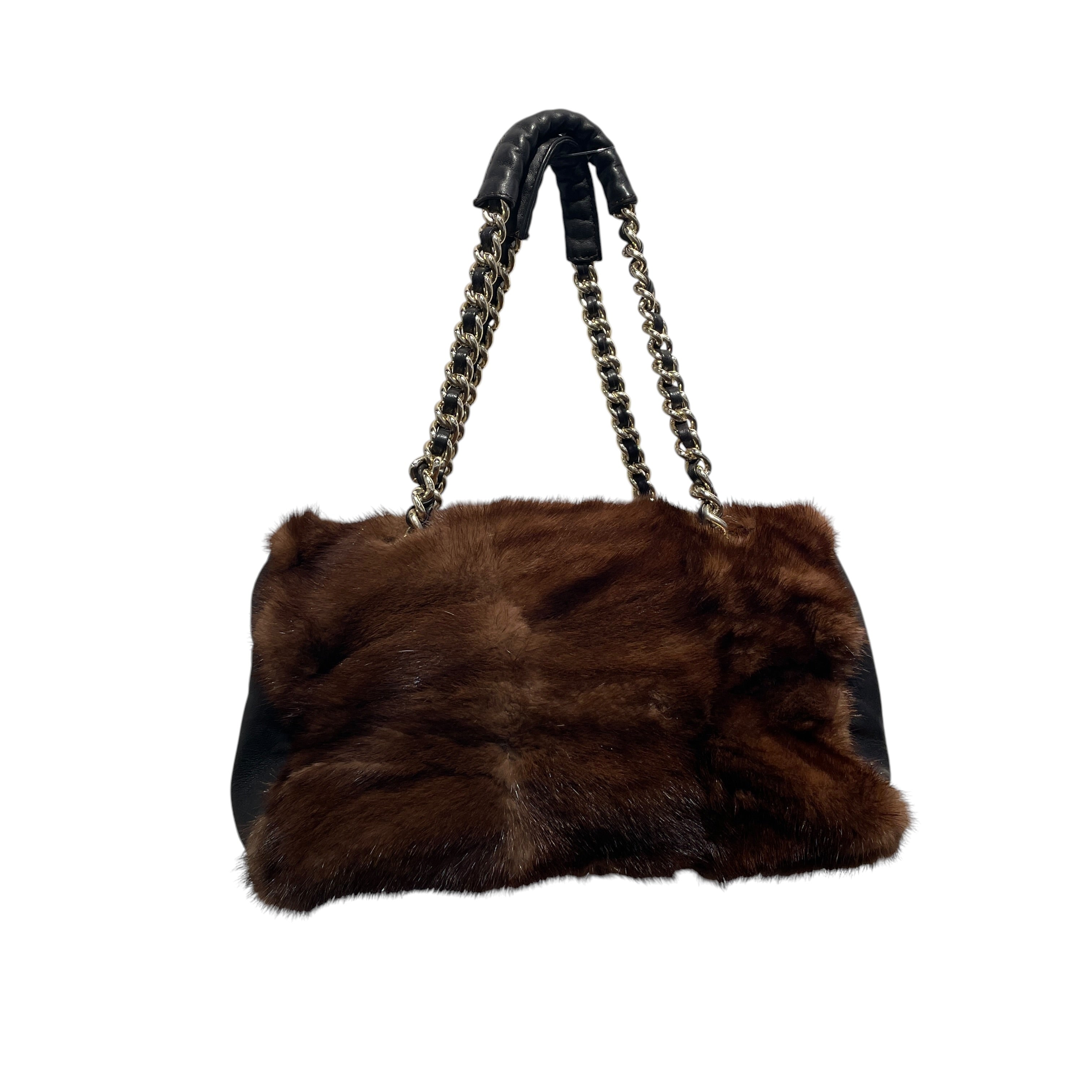 Paolo Masi/Bag/Stripe/Fur/BRW/ view 2