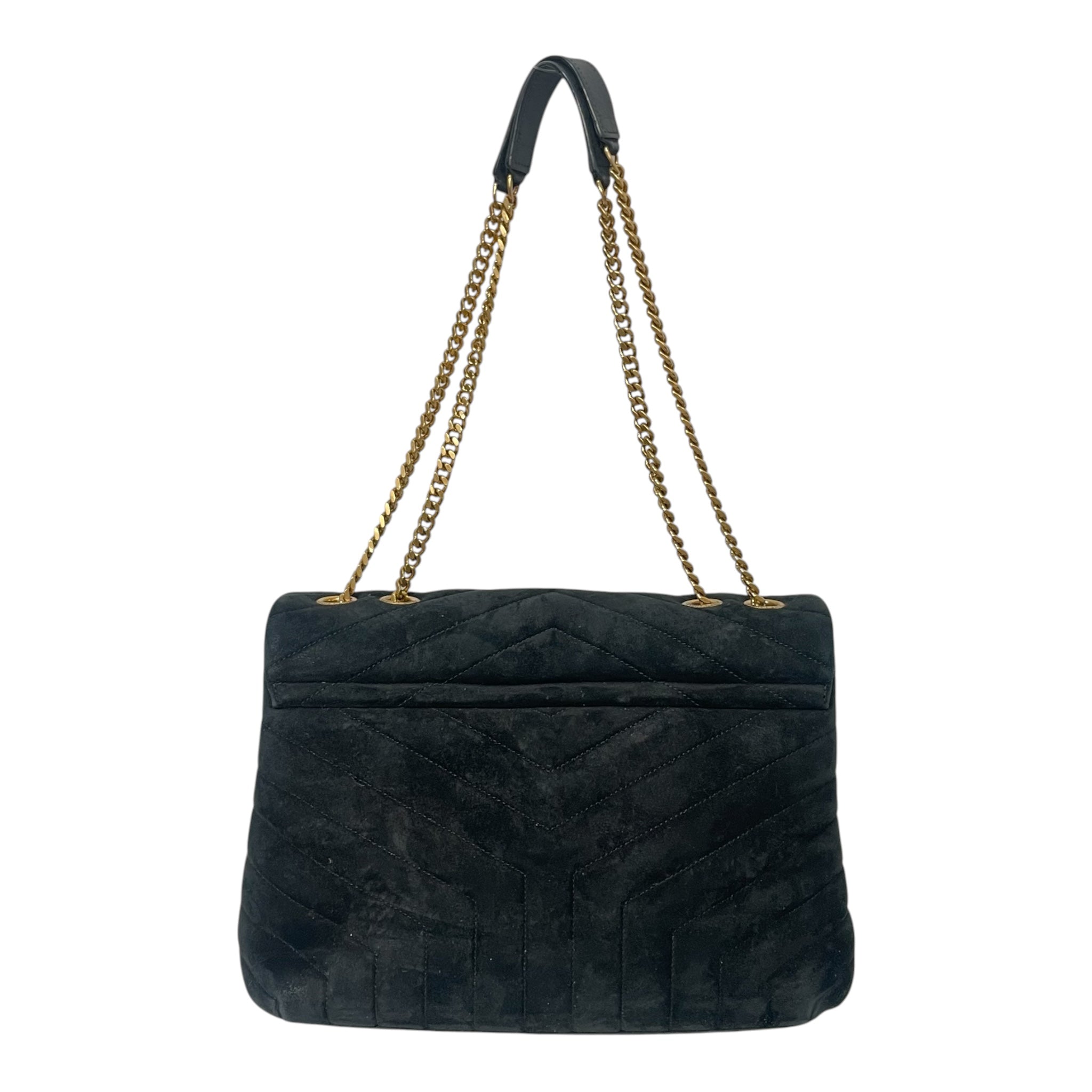YVES SAINT LAURENT/Cross Body Bag/Suede/BLK/LouLou Bag view 2