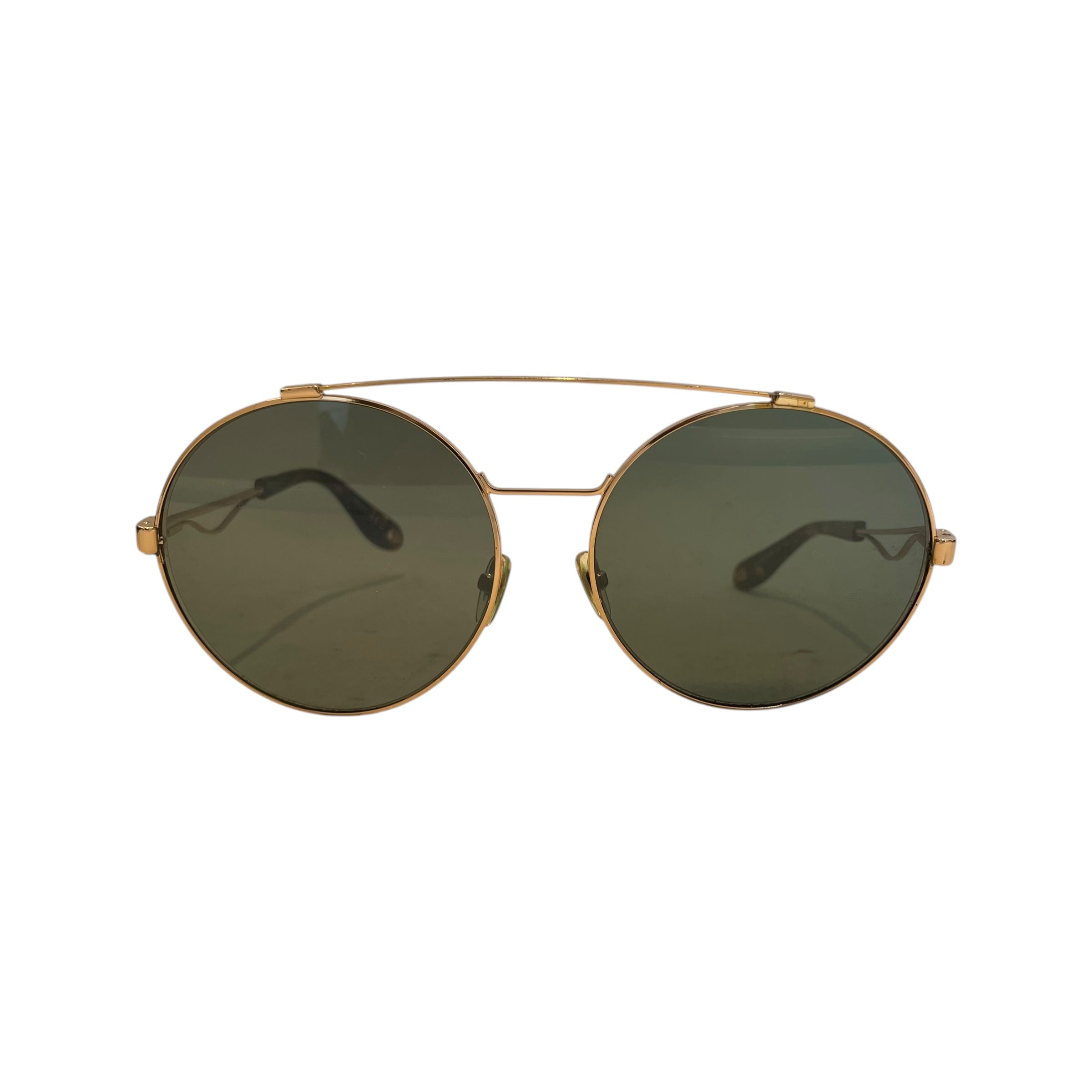 GIVENCHY/Sunglasses/Tortoiseshell Pattern/GLD/ROUND GREEN/BROW BAR view 1