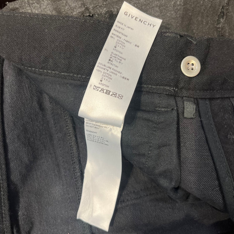 GIVENCHY/Pants/34/Denim/BLK/PAPAER CRACKED DENIM