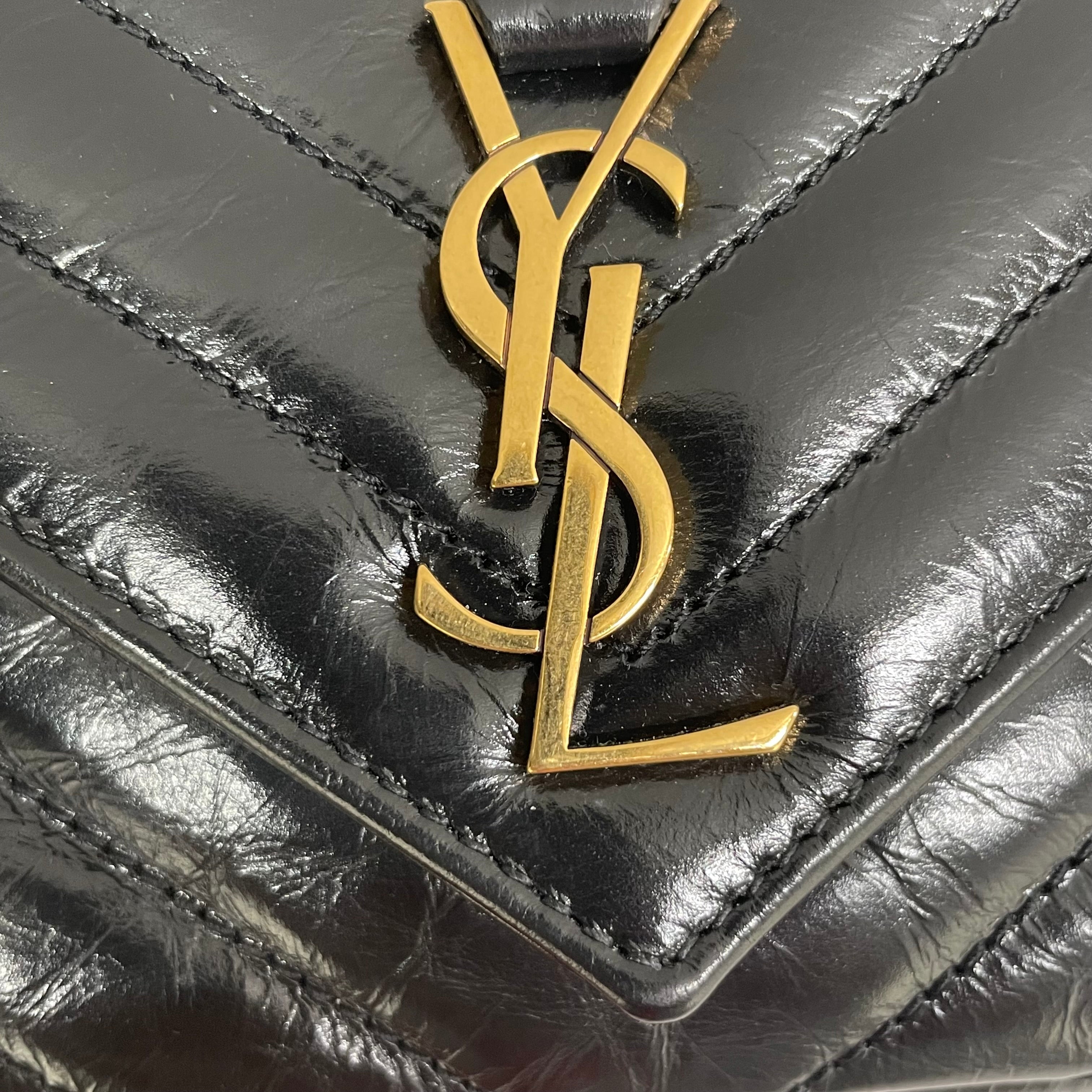 YVES SAINT LAURENT/Clutch Bag/Leather/BLK/LTHR YSL BG CHEVRON PTTRN view 3