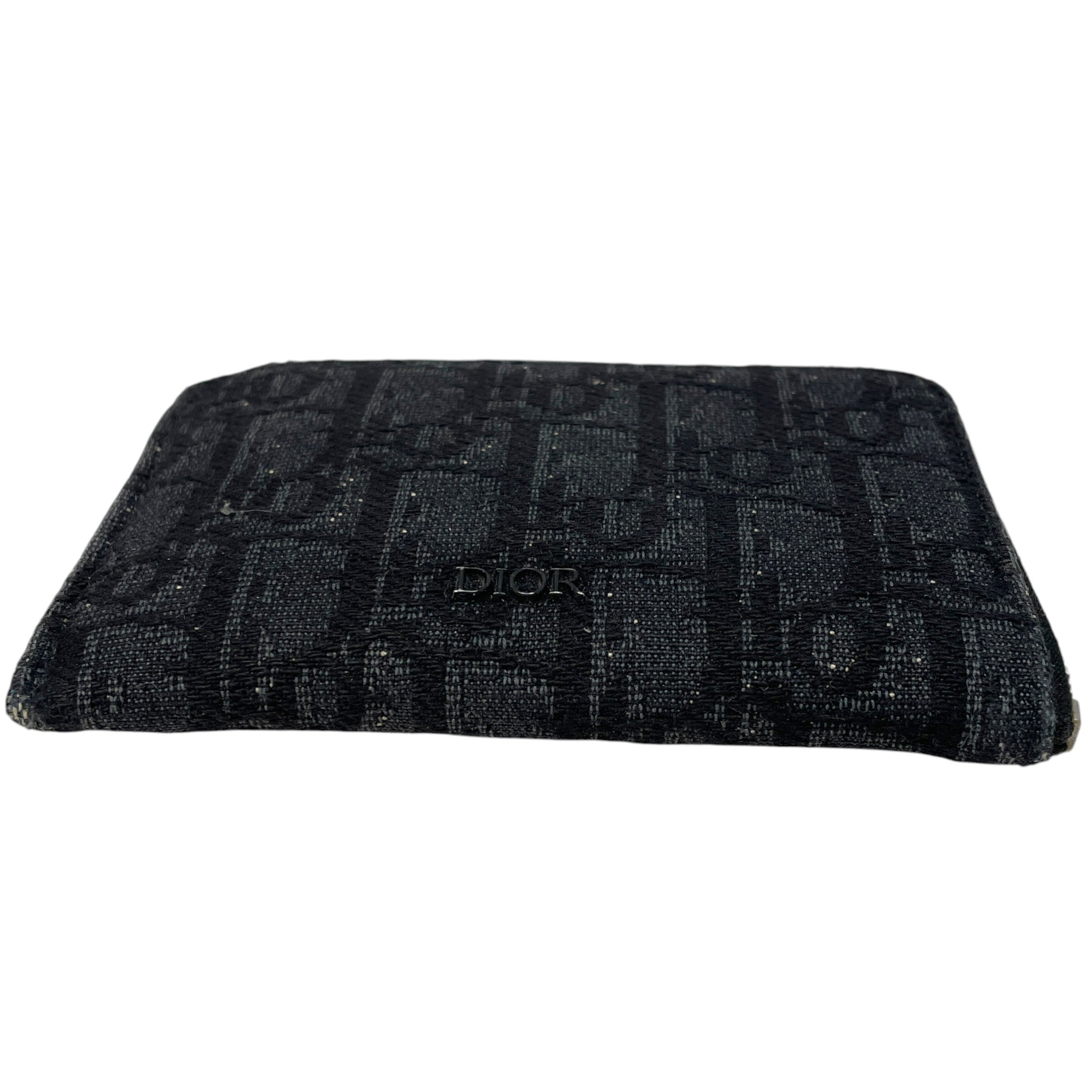 Christian Dior/Coin Wallet/Monogram/Cotton/BLK/M's/Oblique Zipped Coin Purse view 3