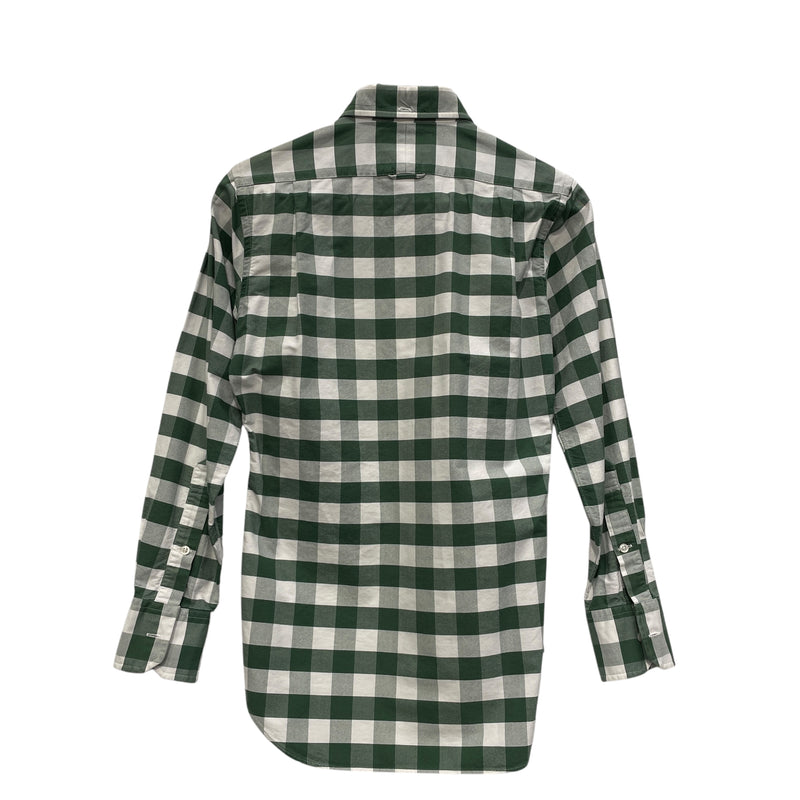 THOM BROWNE. NEW YORK/LS Shirt/0/Cotton/GRN/Plaid/GREEN PLAID LS