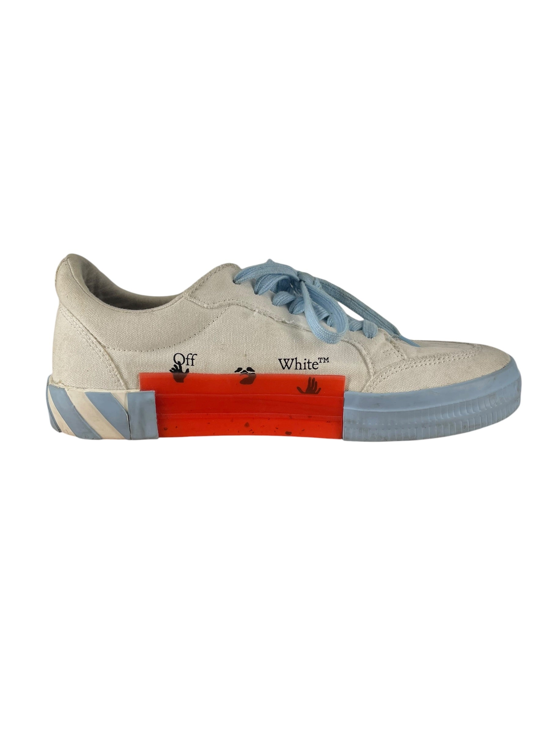 OFF-WHITE/Low-Sneakers/US 11/Cotton/MLT/VULCANIZED LOW BLU LACES view 3