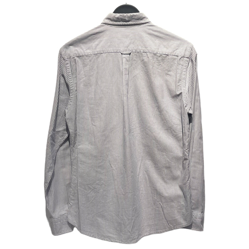 BURBERRY BLACK LABEL/LS Shirt/2/Gray/Cotton/Stripe/