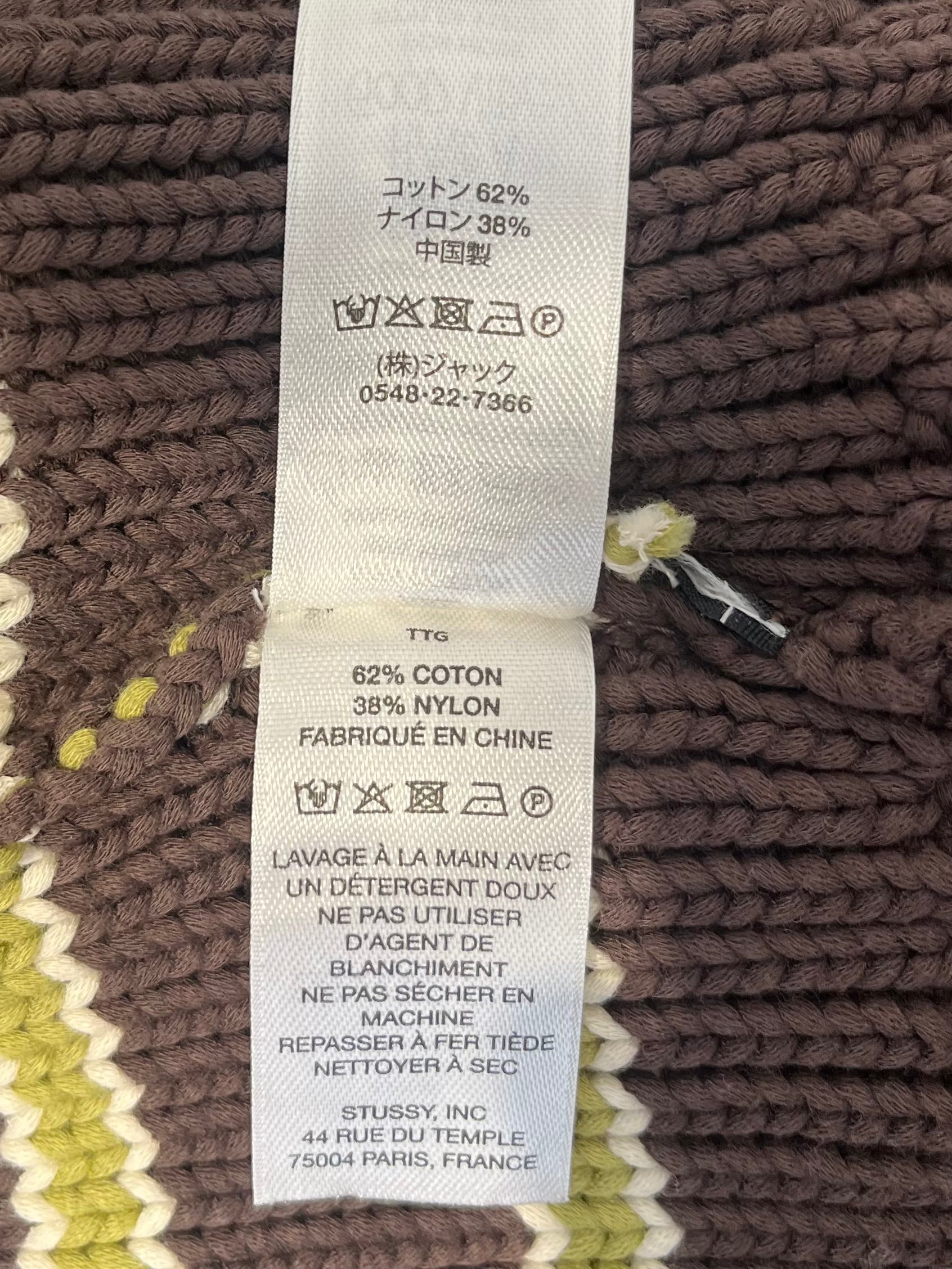 STUSSY/Heavy Sweater/XXL/Stripe/Cotton/BRW/STRIPED CHUNKY KNIT SWEATER view 6