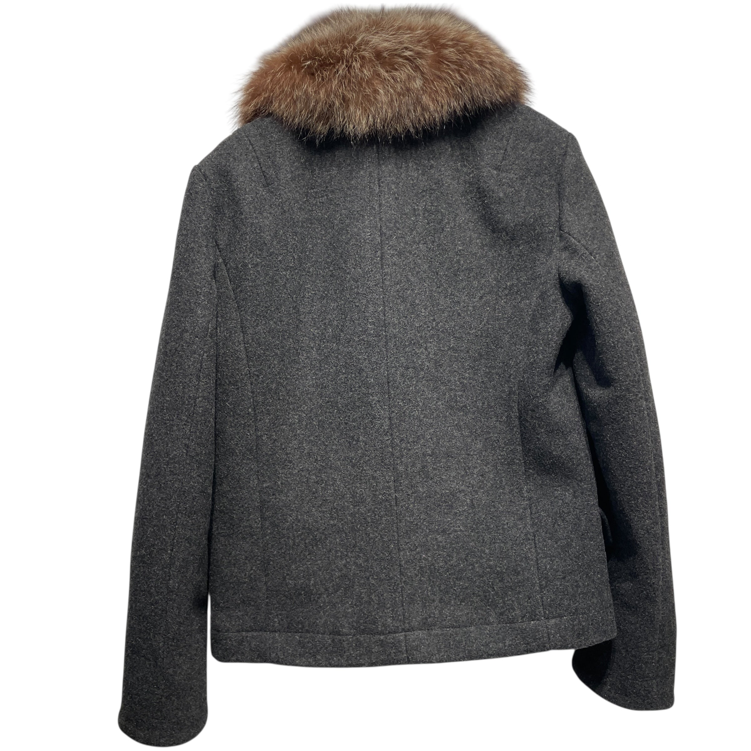 ALLSAINTS/Coat/S/Wool/GRY/FUR COLLAR view 2