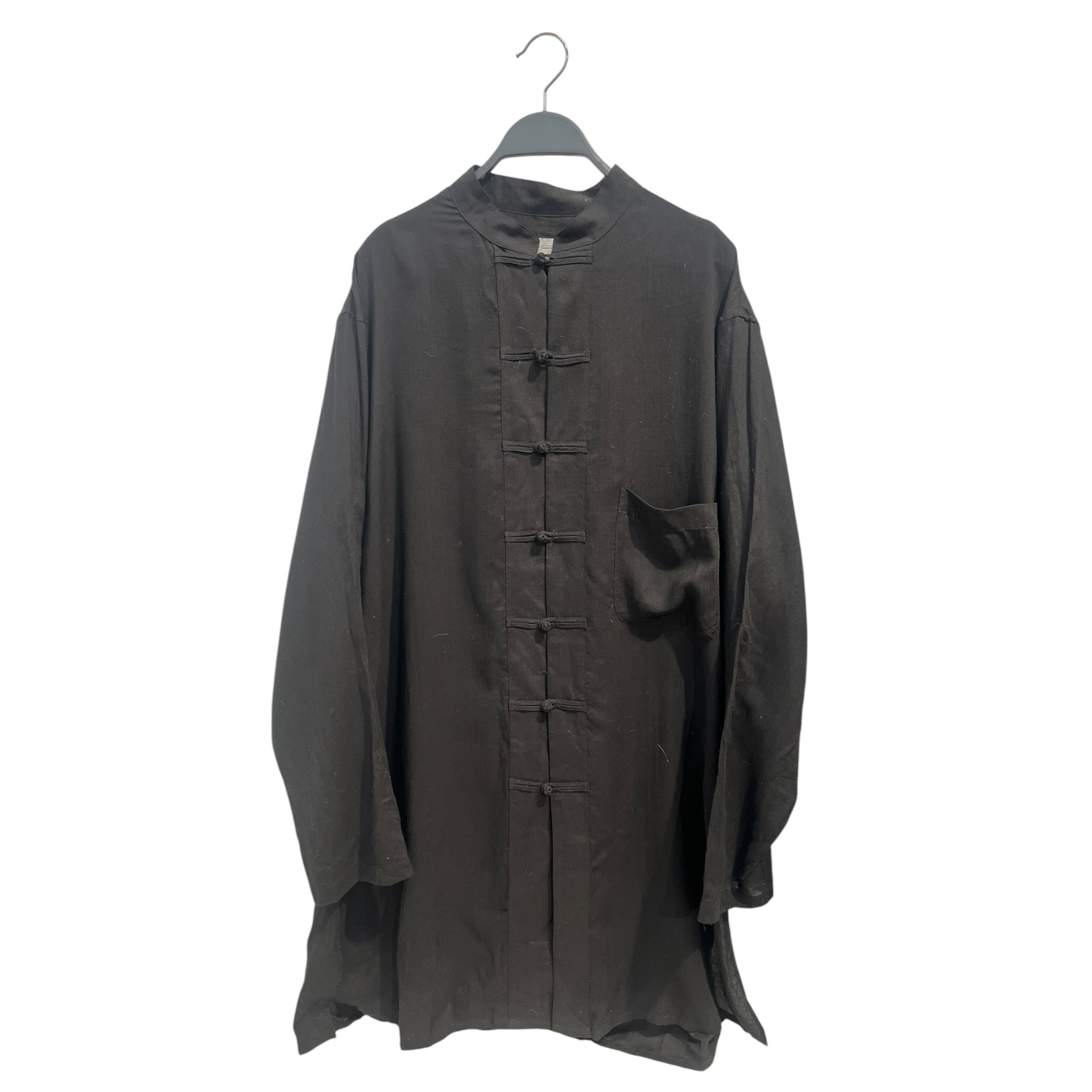 YOHJI YAMAMOTO/LS Dress/2/Cotton/BLK/traditional clasps view 1
