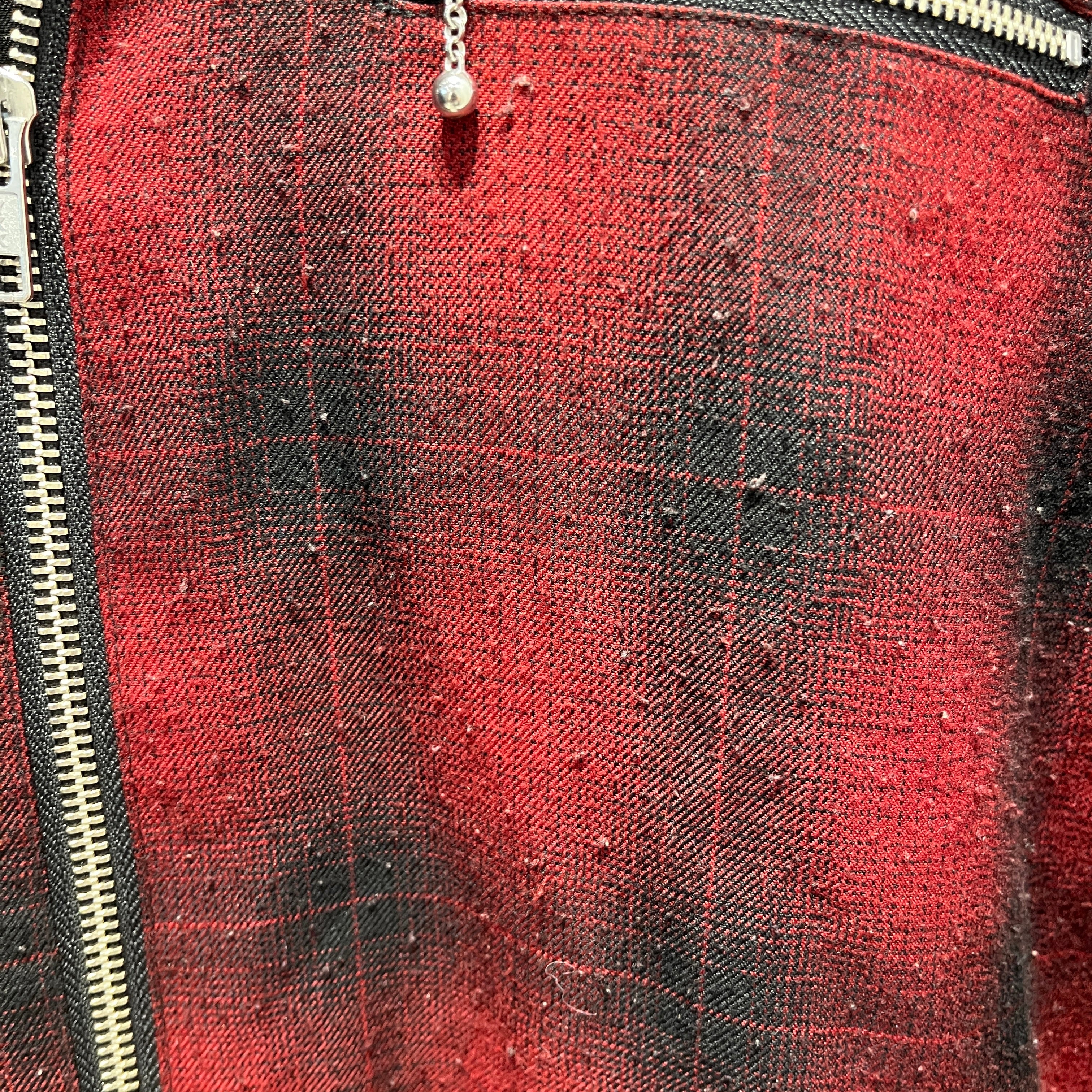 STUSSY/Jacket/L/Polyester/RED/Plaid/front pocket zip view 4