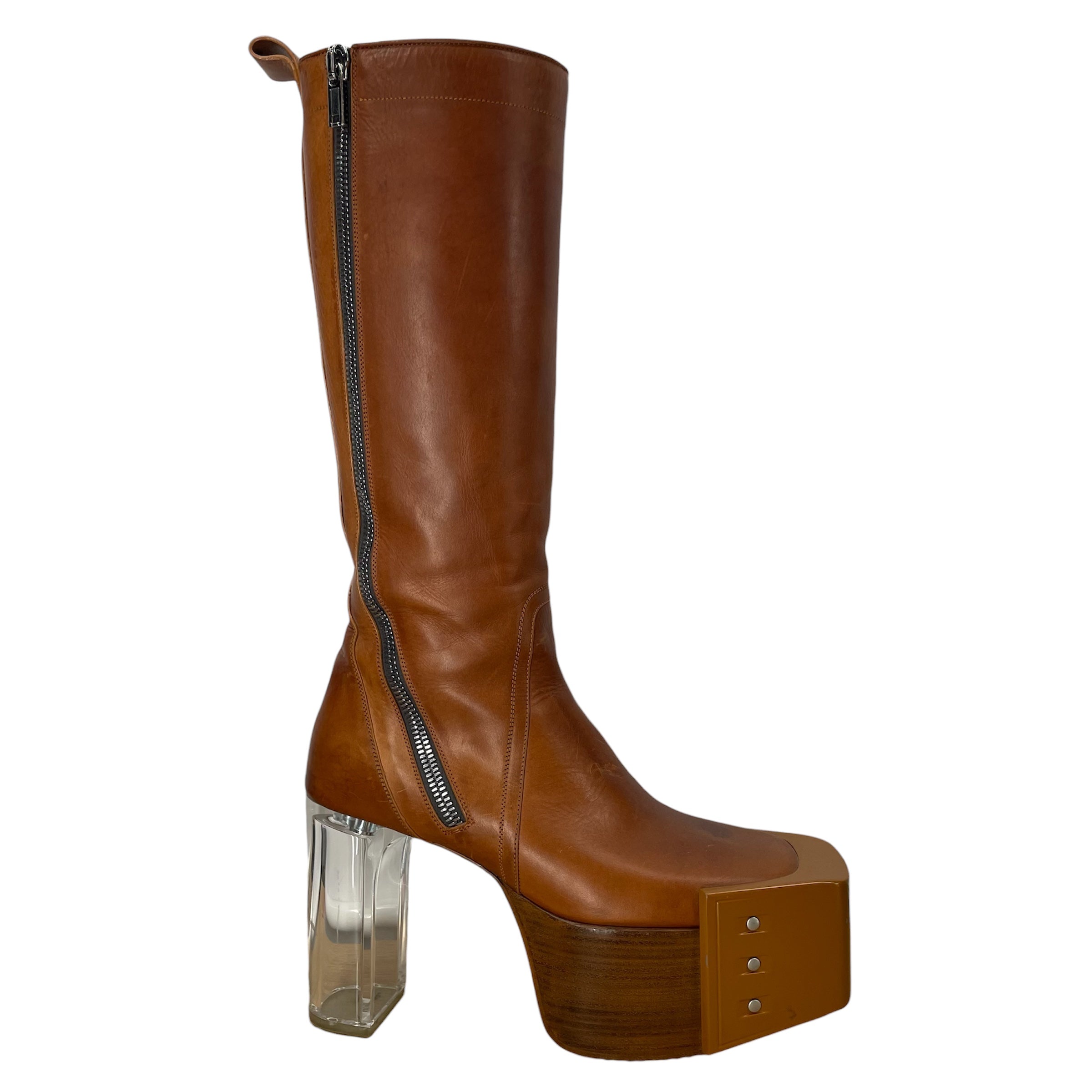 Rick Owens/Boots/EU 43/Leather/CML/KISS HEEL BOOTS SIL ZIP GUARD view 3
