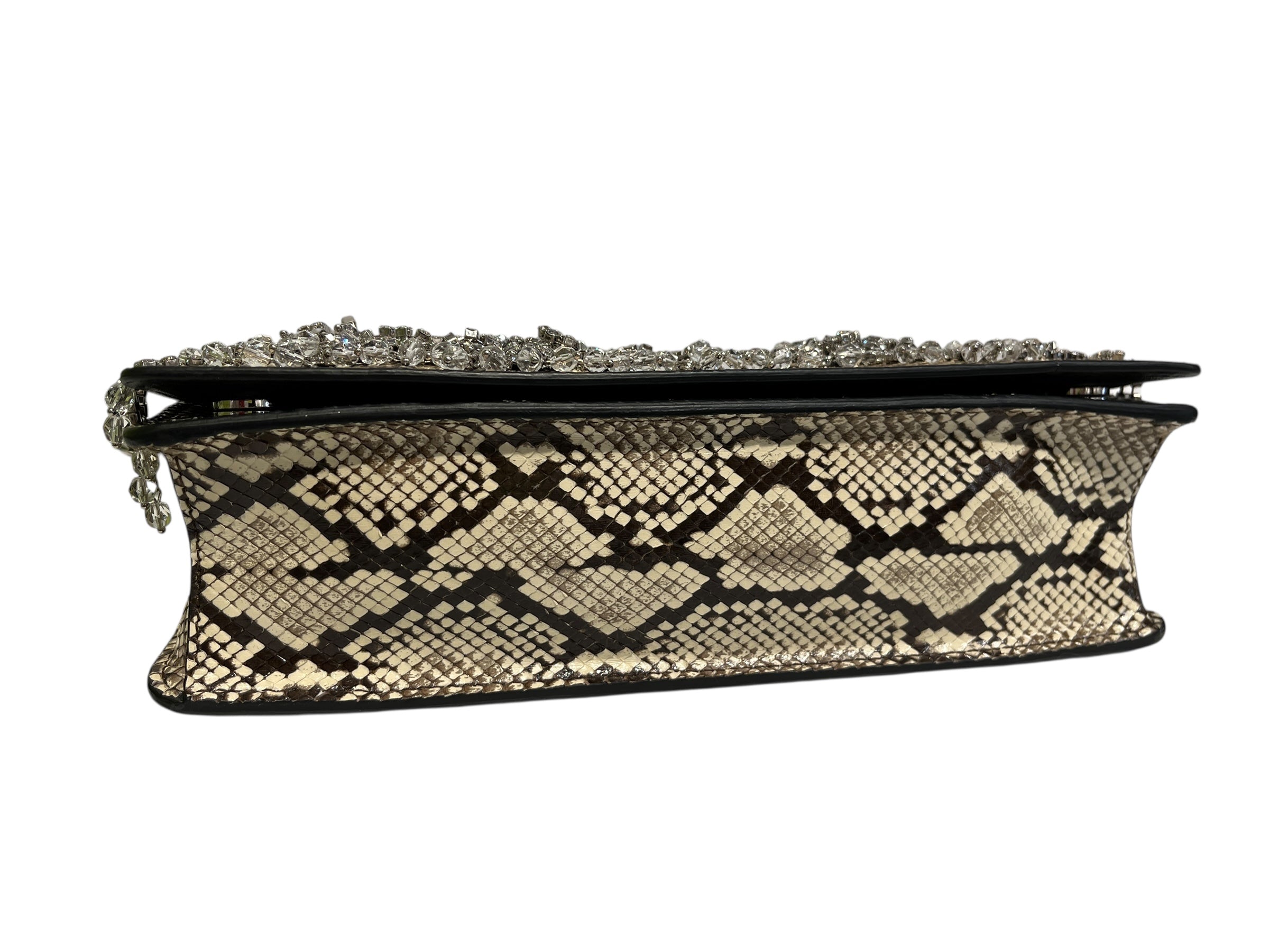 MIU MIU/Cross Body Bag/Animal Pattern/KHK/RHINESTOE FRINGE SNAKESKIN view 6