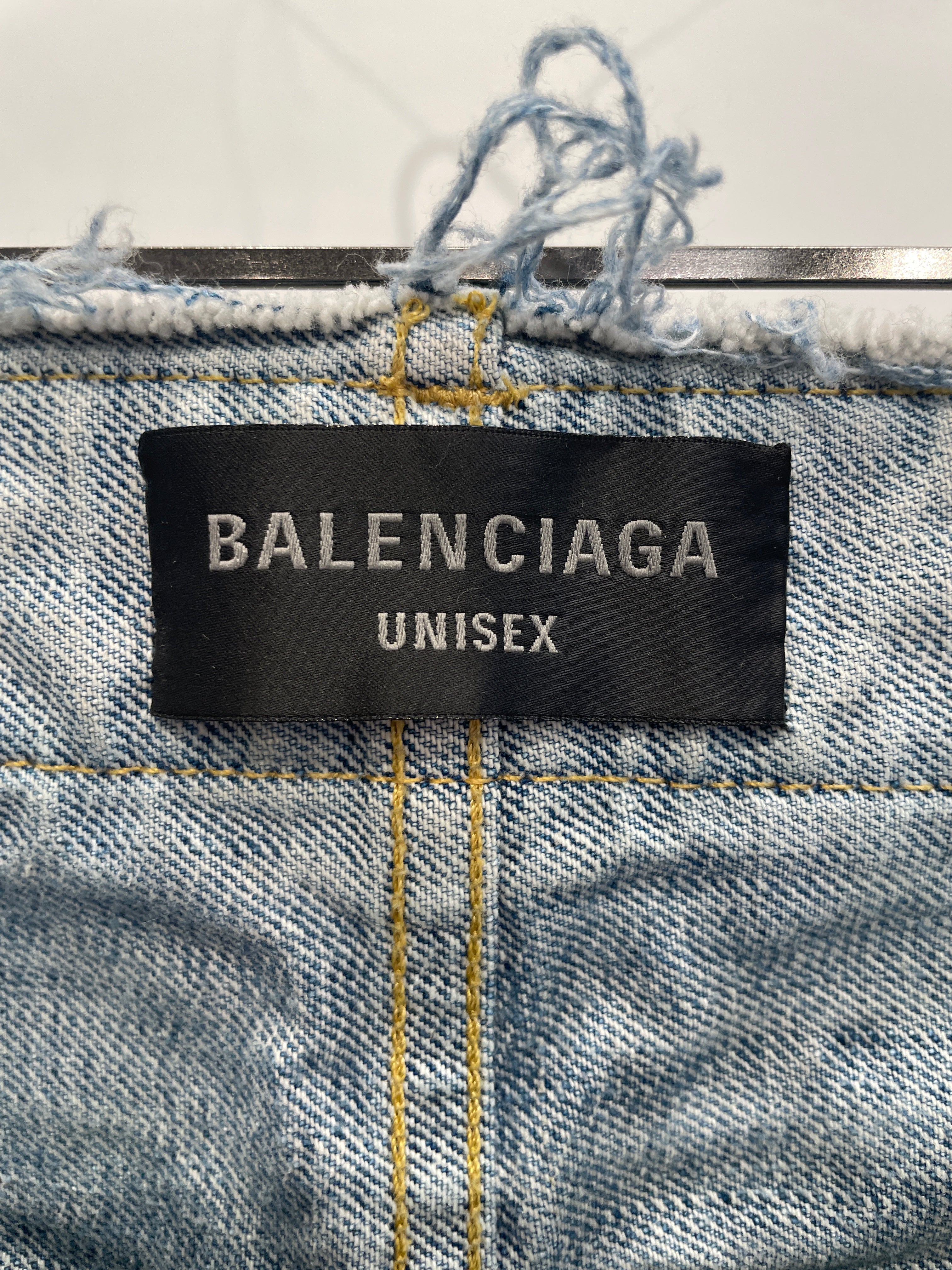 BALENCIAGA/Pants/XS/Denim/BLU/UNISEX/FRAYED TOP view 4