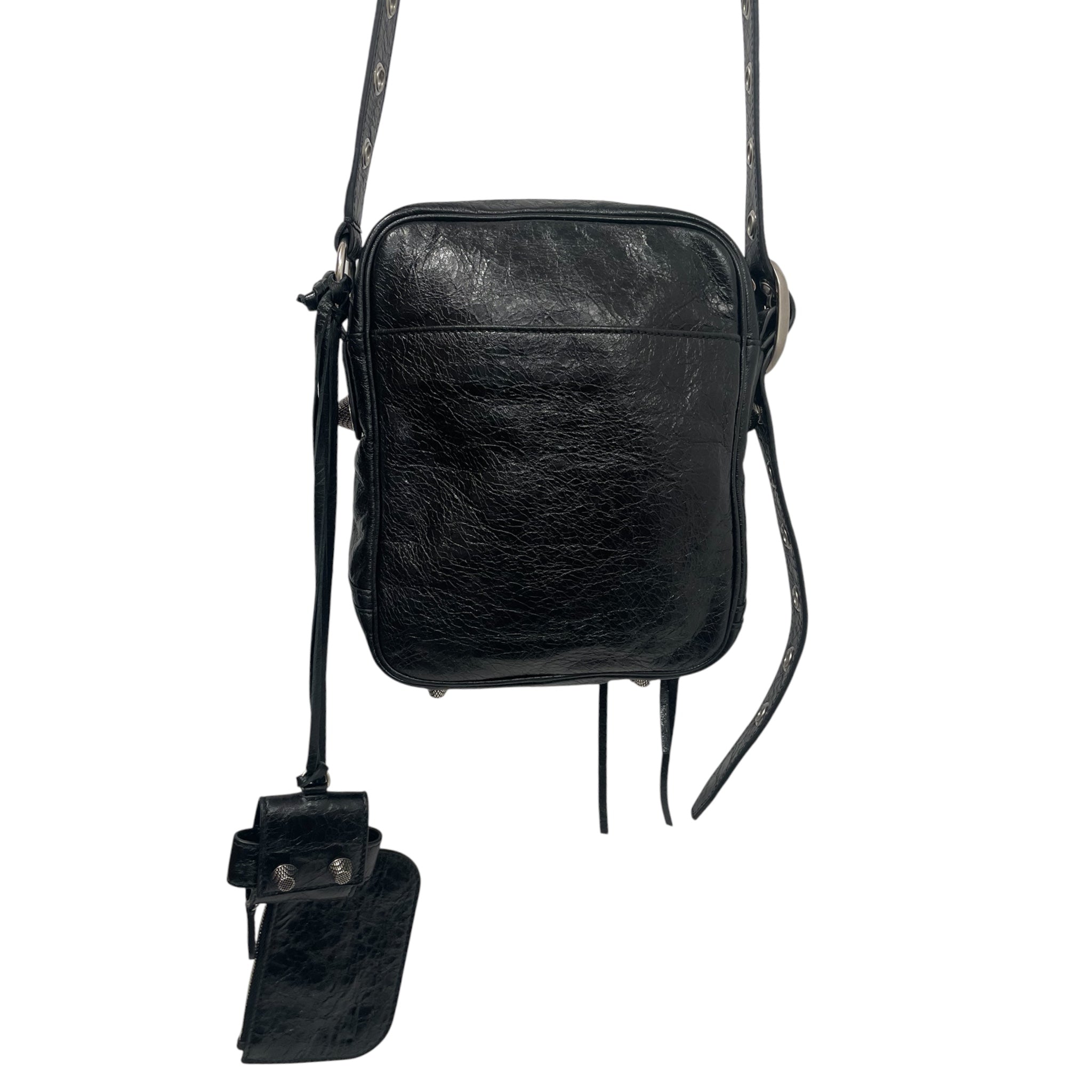 BALENCIAGA/Cross Body Bag/Leather/BLK/ view 4