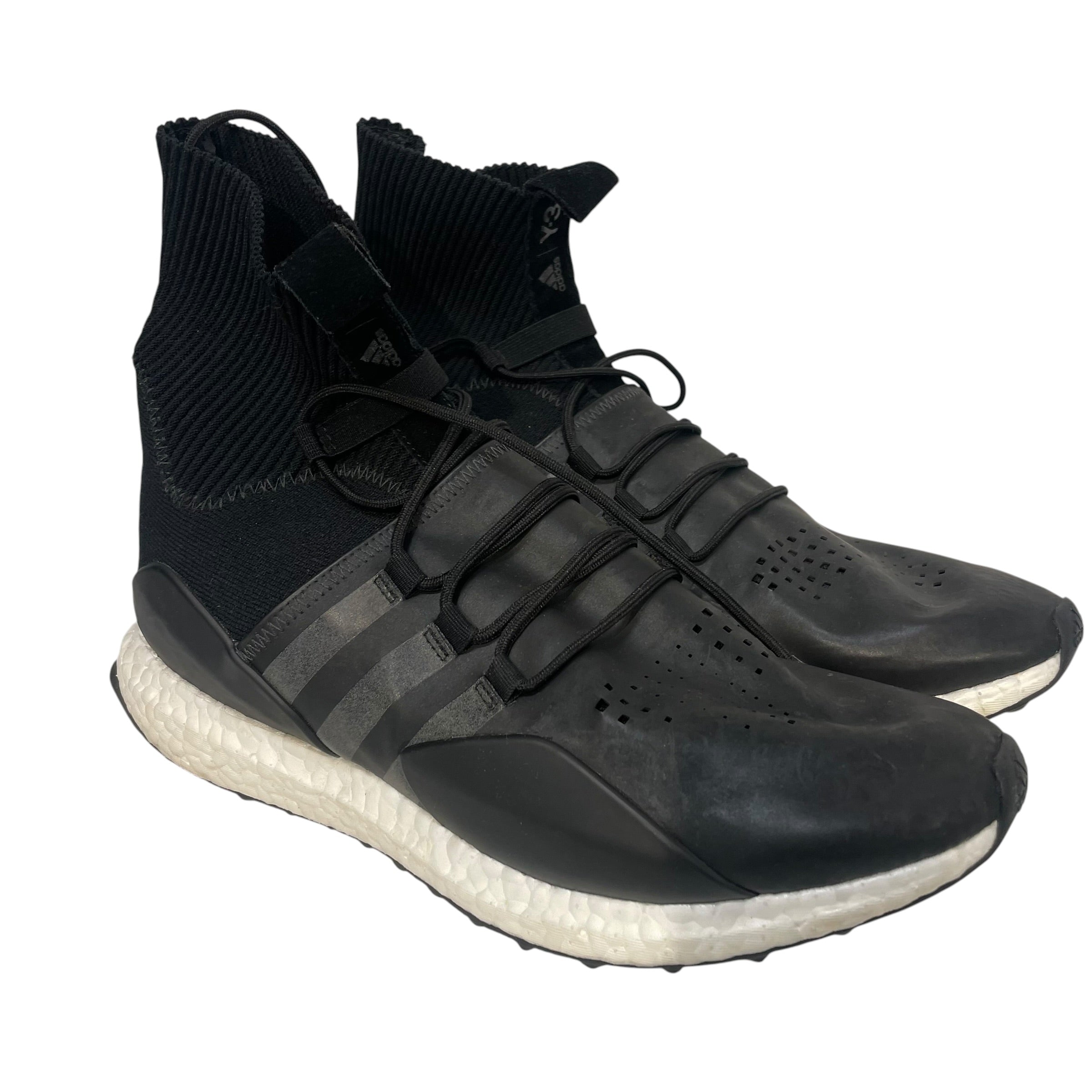 Y-3/Hi-Sneakers/US 10.5/Cotton/BLK/approach boost view 1