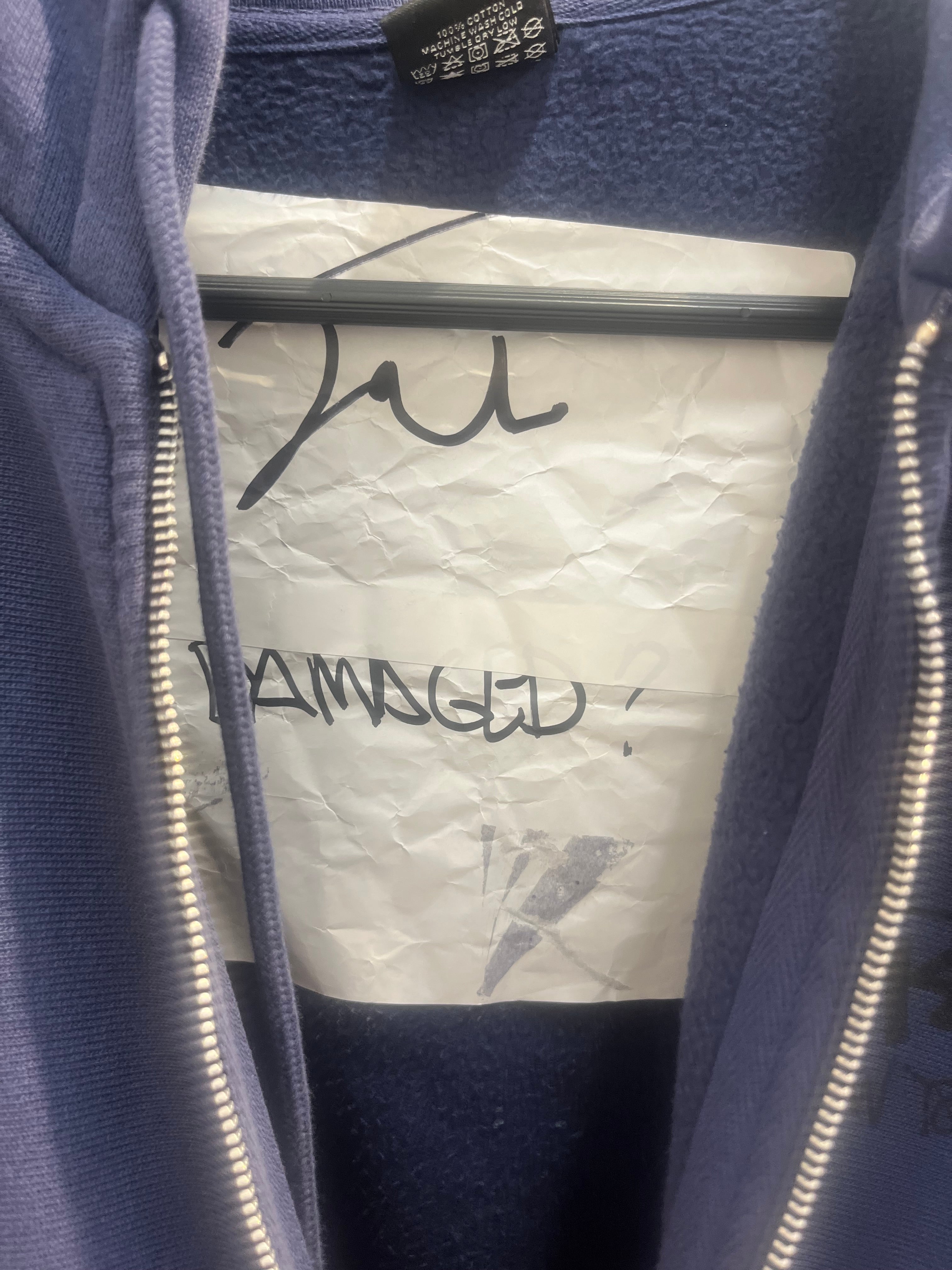 STUSSY/Hoodie/L/Cotton/NVY/nyc graphic damage inside view 4