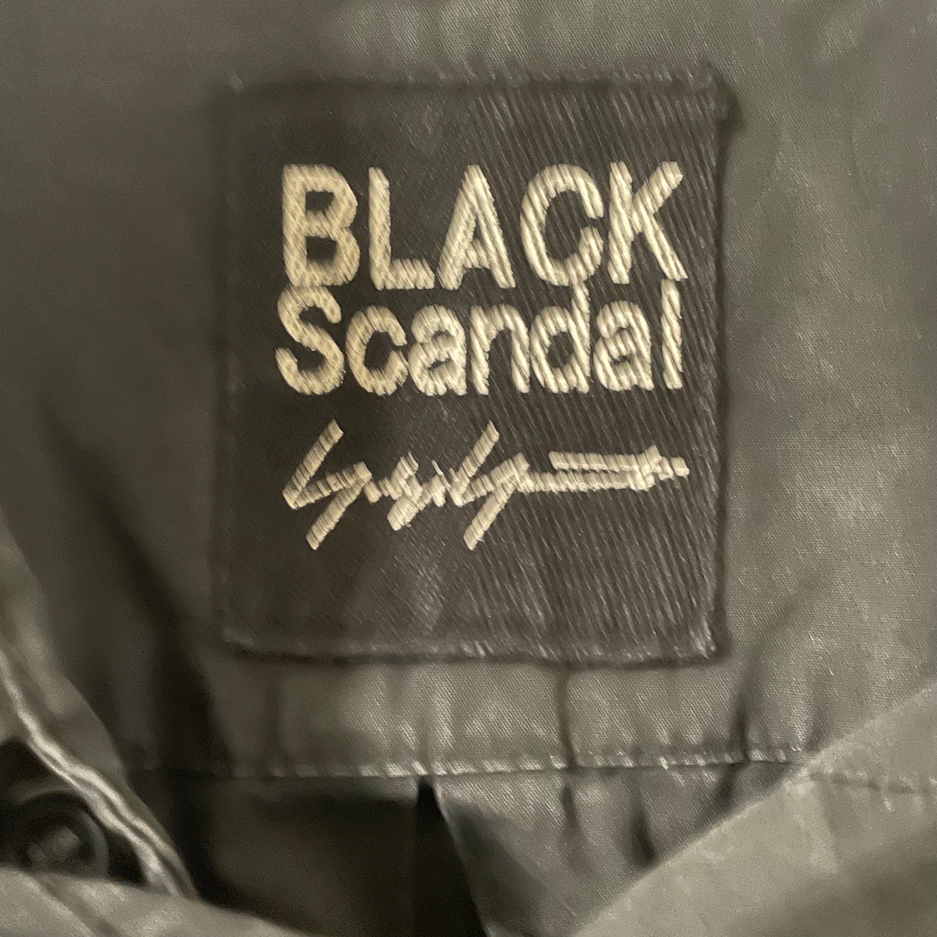 BLACK Scandal Yohji Yamamoto/LS Shirt/S/Silk/BLK/Border/EMBROIDER KANJI LOGO view 3