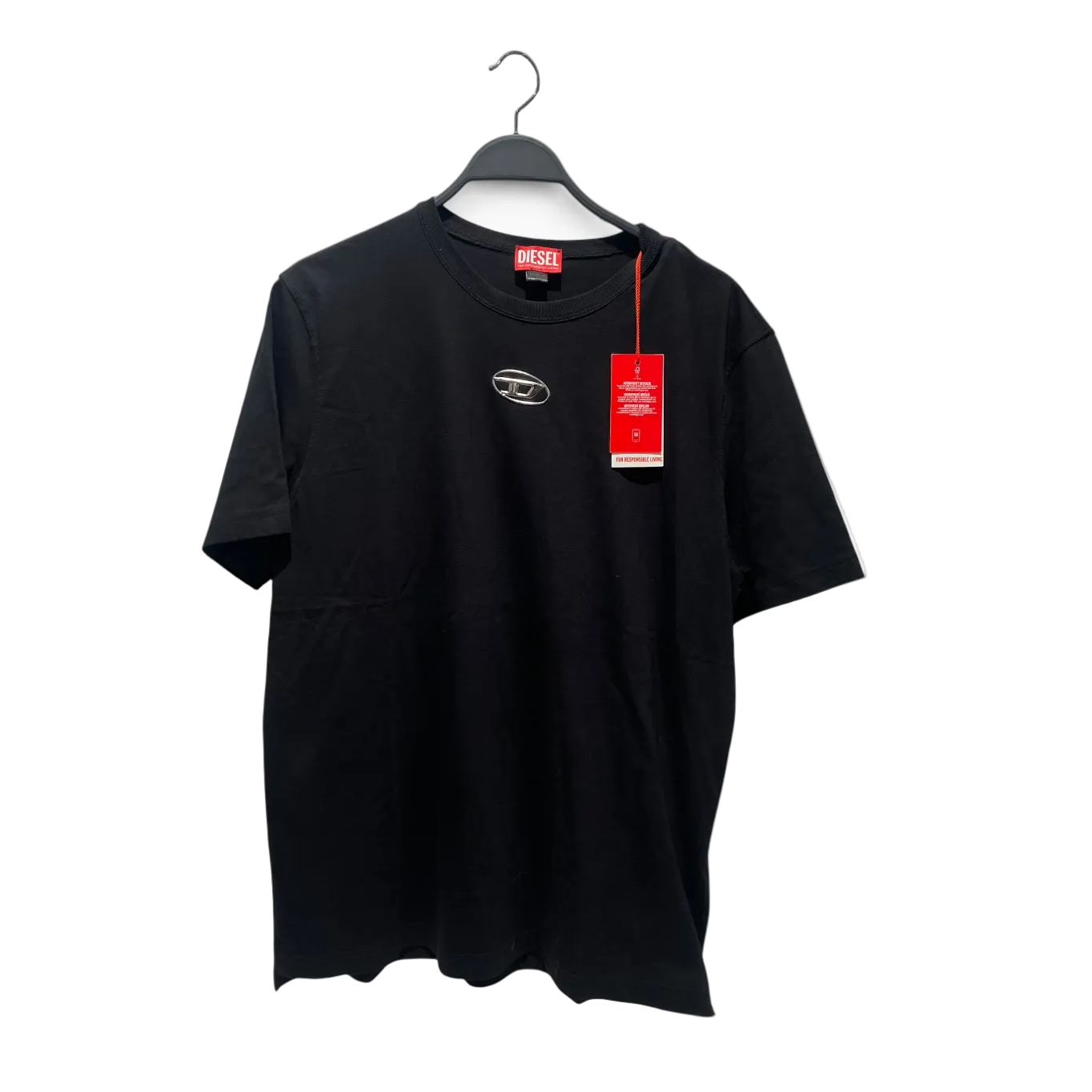 DIESEL/T-Shirt/XL/Cotton/BLK/silver D view 1